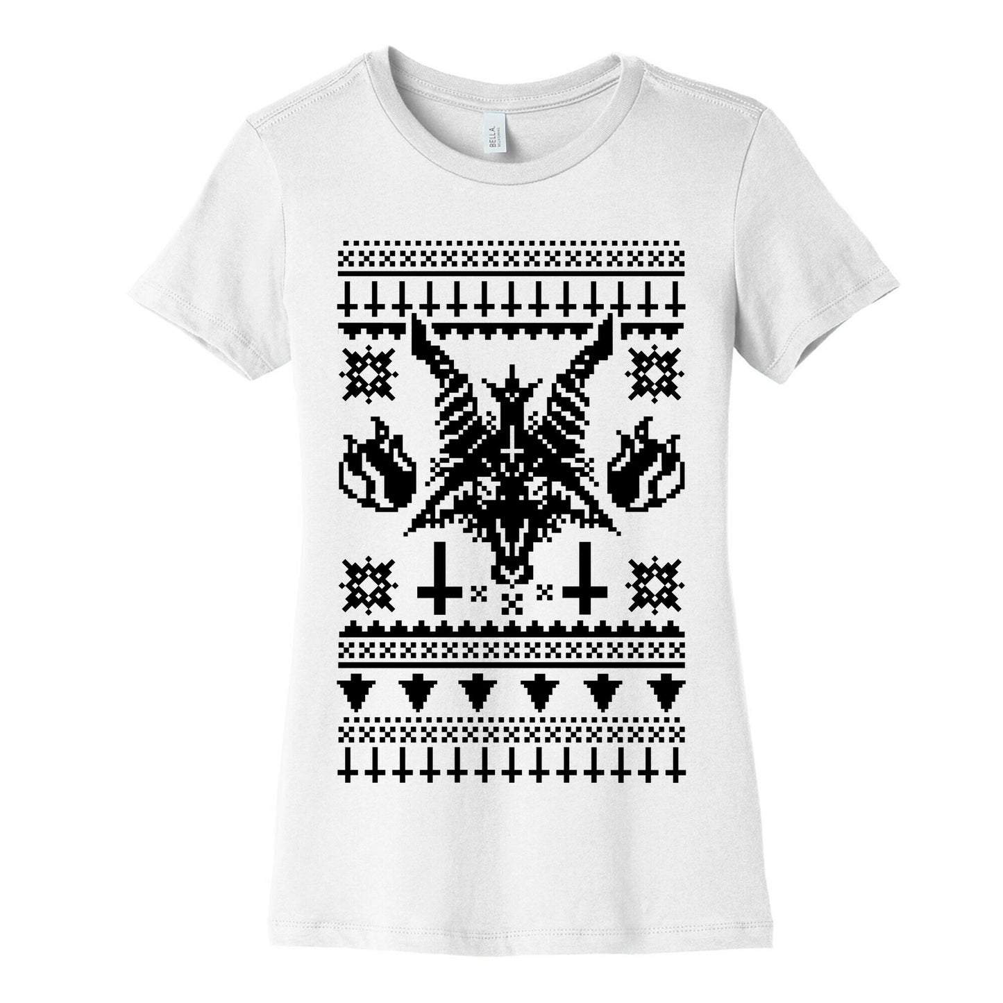 Baphomet Ugly Christmas Sweater Women's Cotton Tee