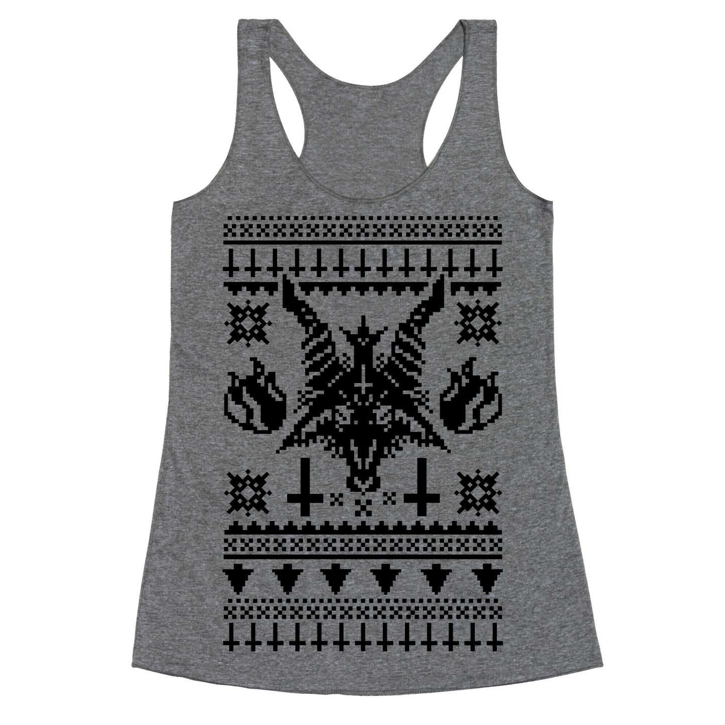 Baphomet Ugly Christmas Sweater Racerback Tank