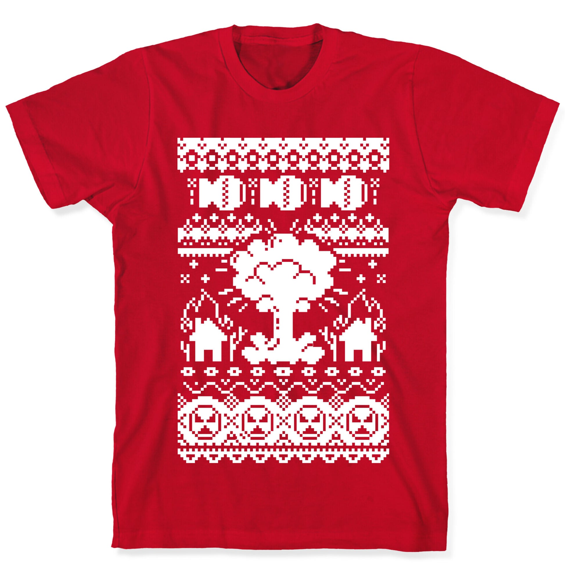 Nuclear Christmas Sweater Pattern T-Shirt