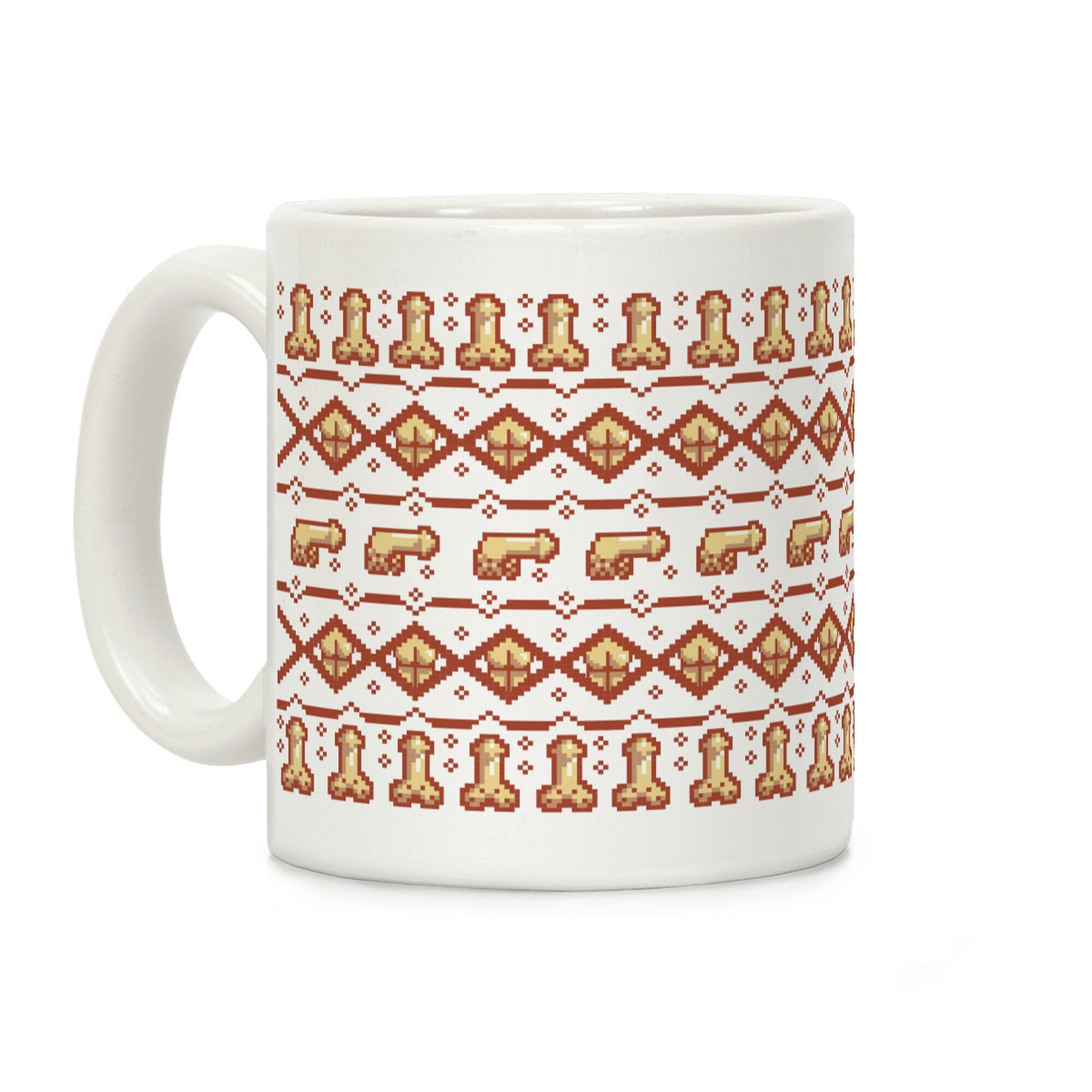 Dicks and Butts Ugly Sweater Pattern Coffee Mug