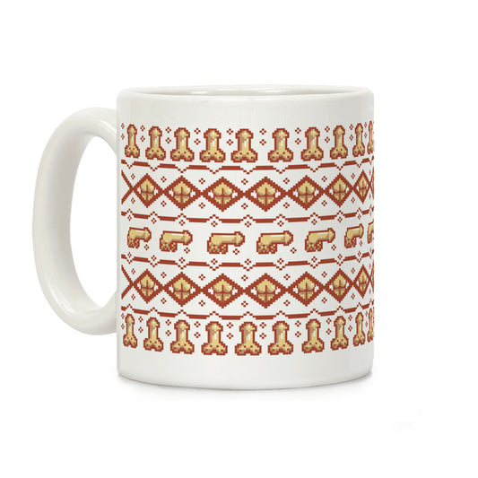 Dicks and Butts Ugly Sweater Pattern Coffee Mug
