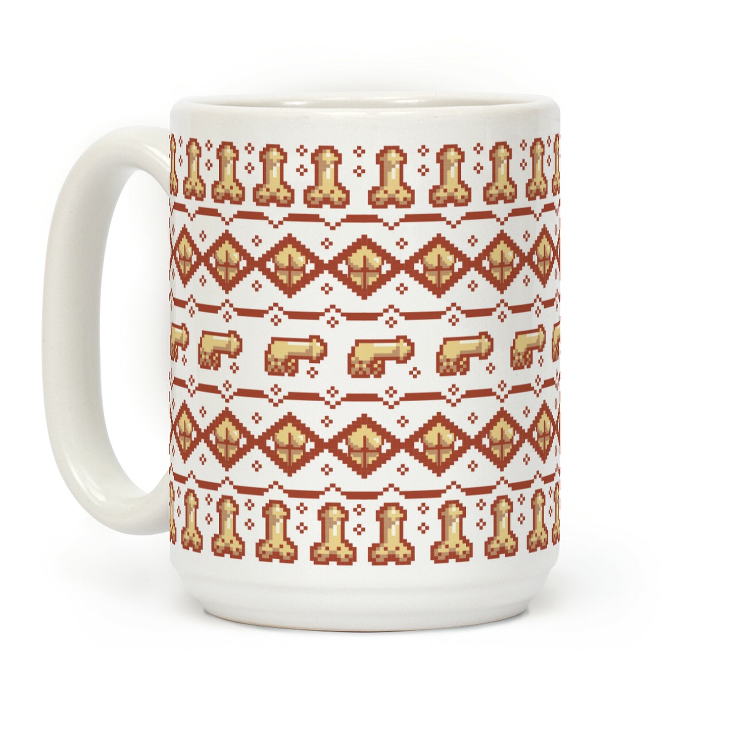 Dicks and Butts Ugly Sweater Pattern Coffee Mug