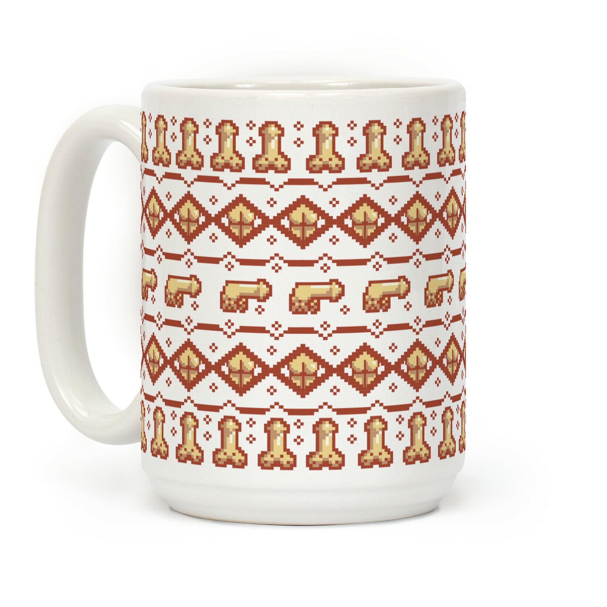 Dicks and Butts Ugly Sweater Pattern Coffee Mug