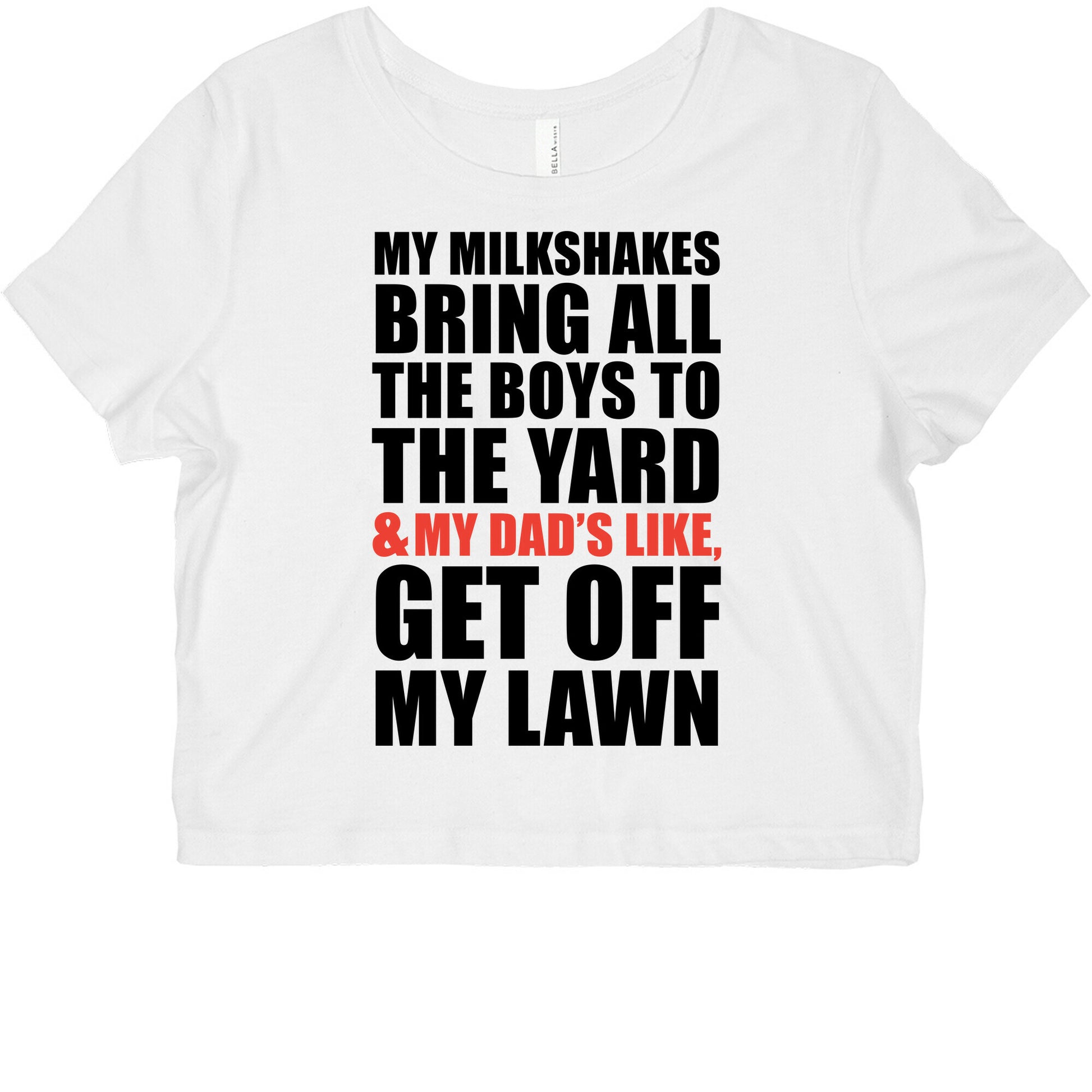 My Milkshakes Bring All The Boys To The Yard and My Dad's Like, Get Off My Lawn Graphic Baby Tee