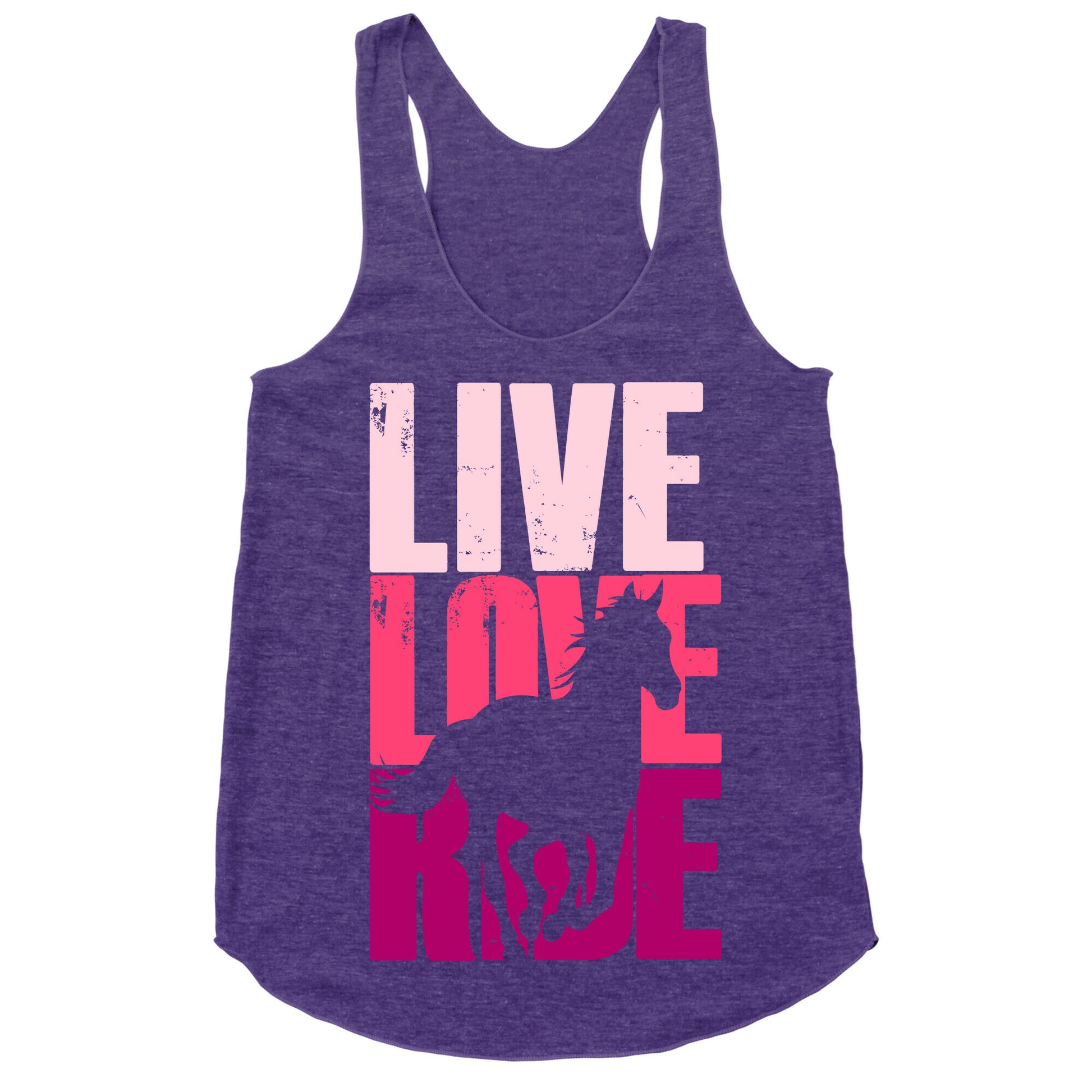 Live, Love, Ride (Horse) Racerback Tank