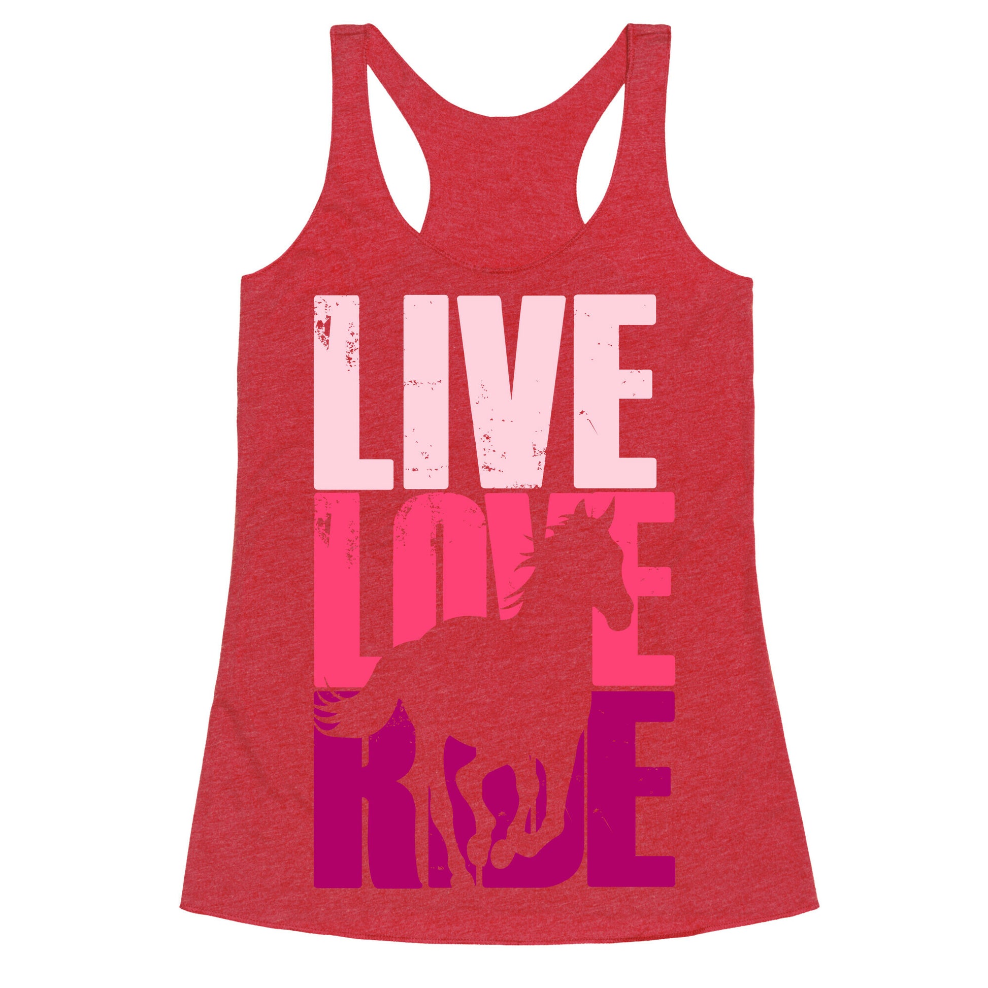Live, Love, Ride (Horse) Racerback Tank