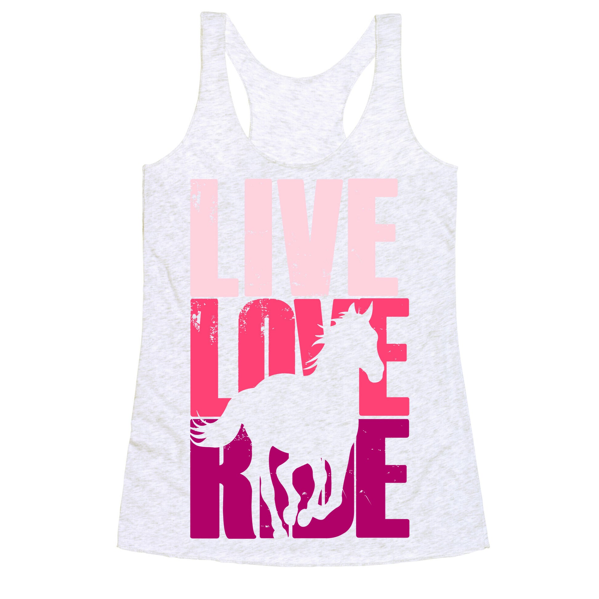 Live, Love, Ride (Horse) Racerback Tank