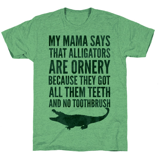 My Mama Says That Alligators Are Ornery Unisex Triblend Tee