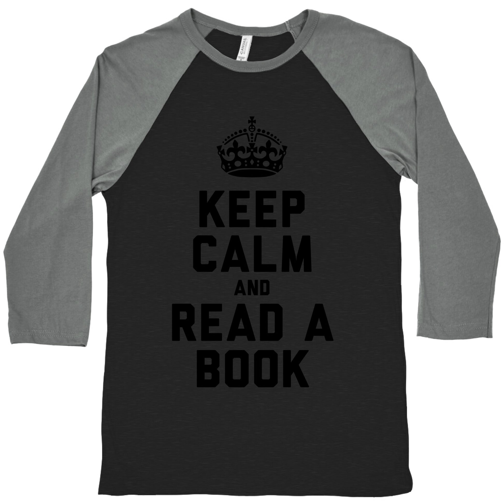 Keep Calm and Read a Book Baseball Tee