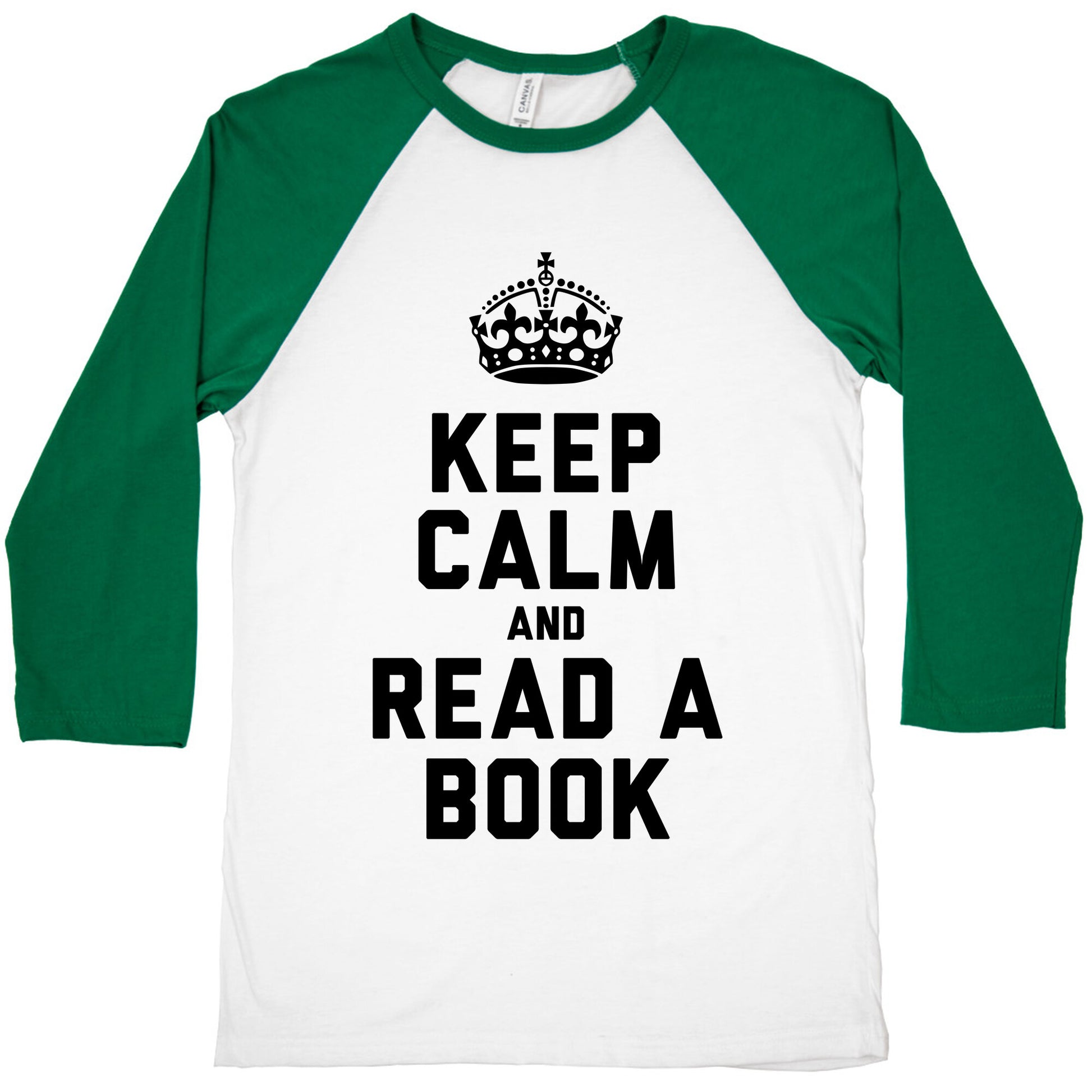Keep Calm and Read a Book Baseball Tee