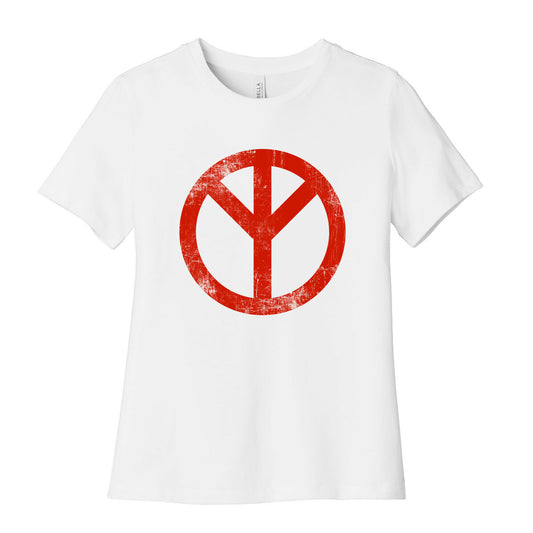Reversed Peace Sign (Vintage) Women's Cotton Tee