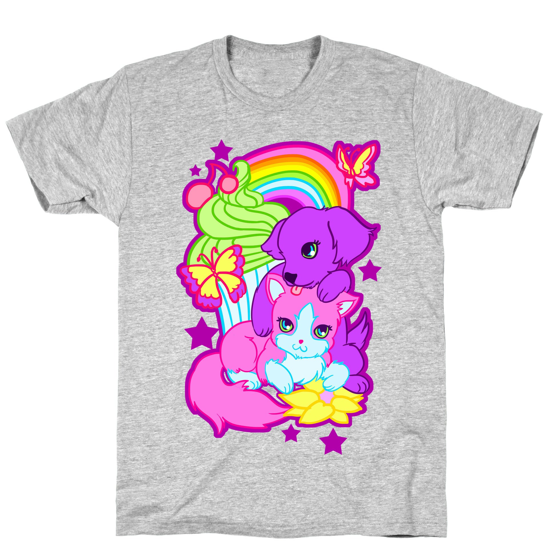 Double Trouble Rainbow Kitty & Puppy T-Shirt