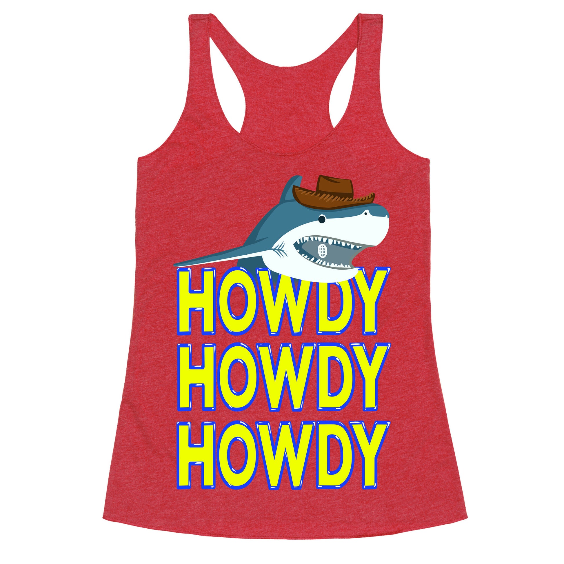 Howdy Shark Racerback Tank
