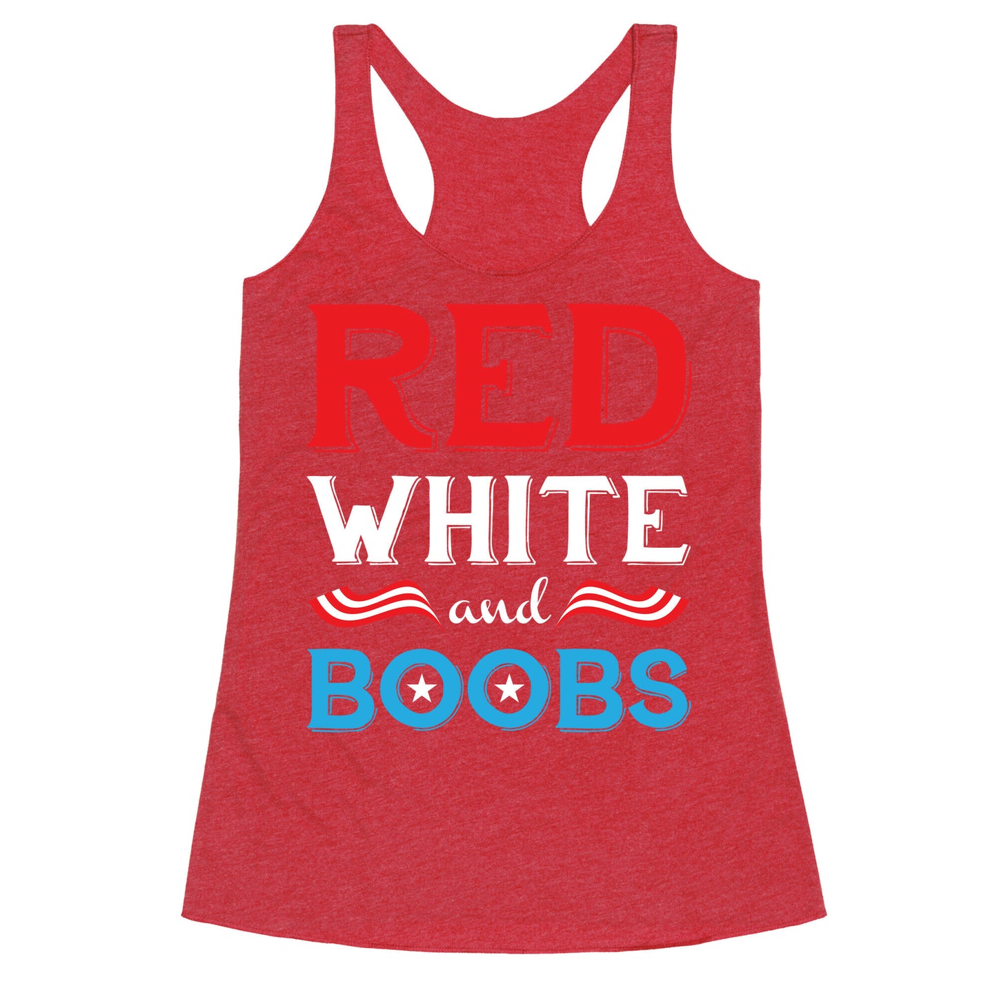 Red White And Boobs Racerback Tank