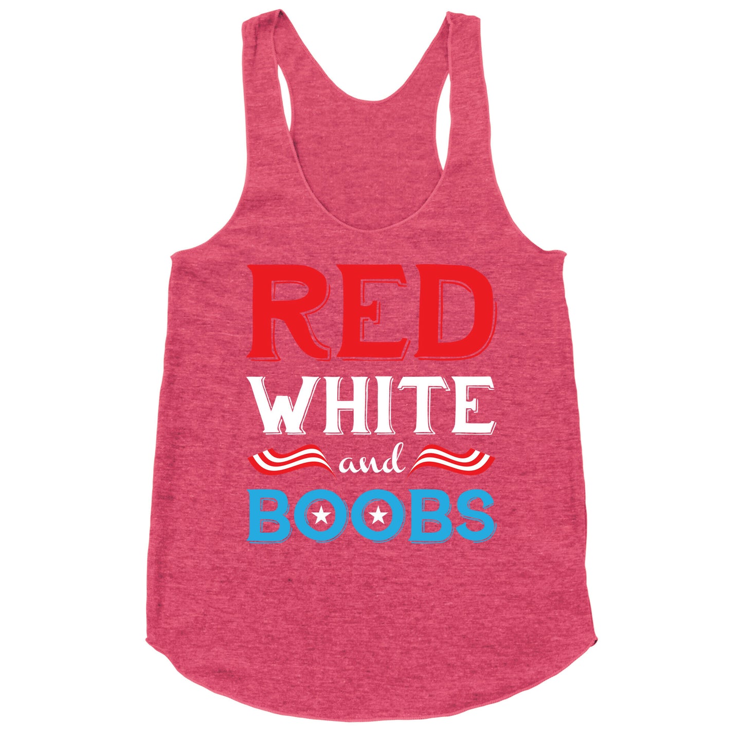 Red White And Boobs Racerback Tank