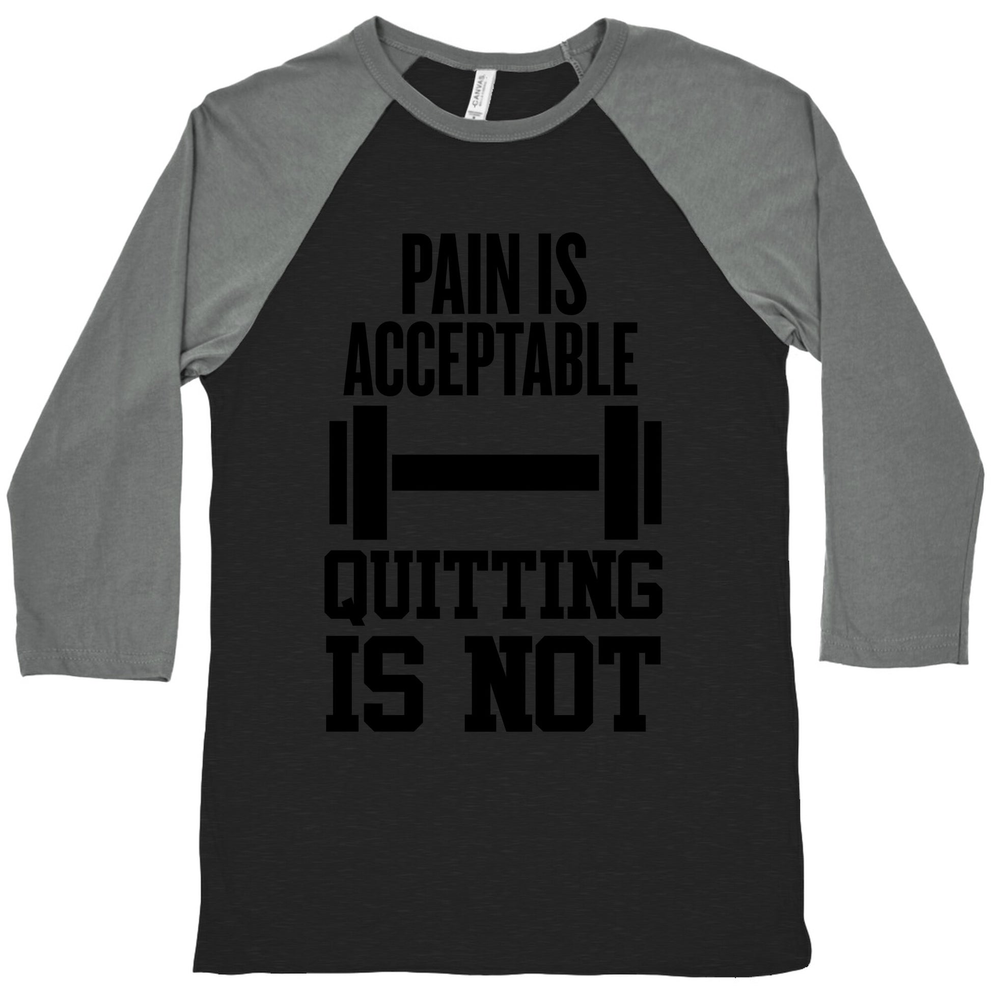 Pain Is Acceptable, Quitting Is Not Baseball Tee