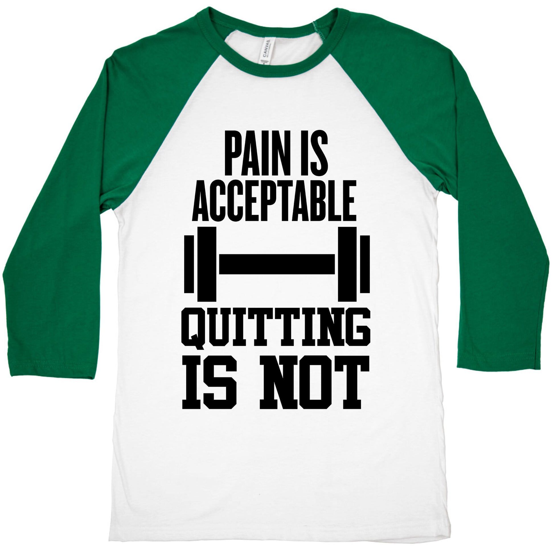 Pain Is Acceptable, Quitting Is Not Baseball Tee