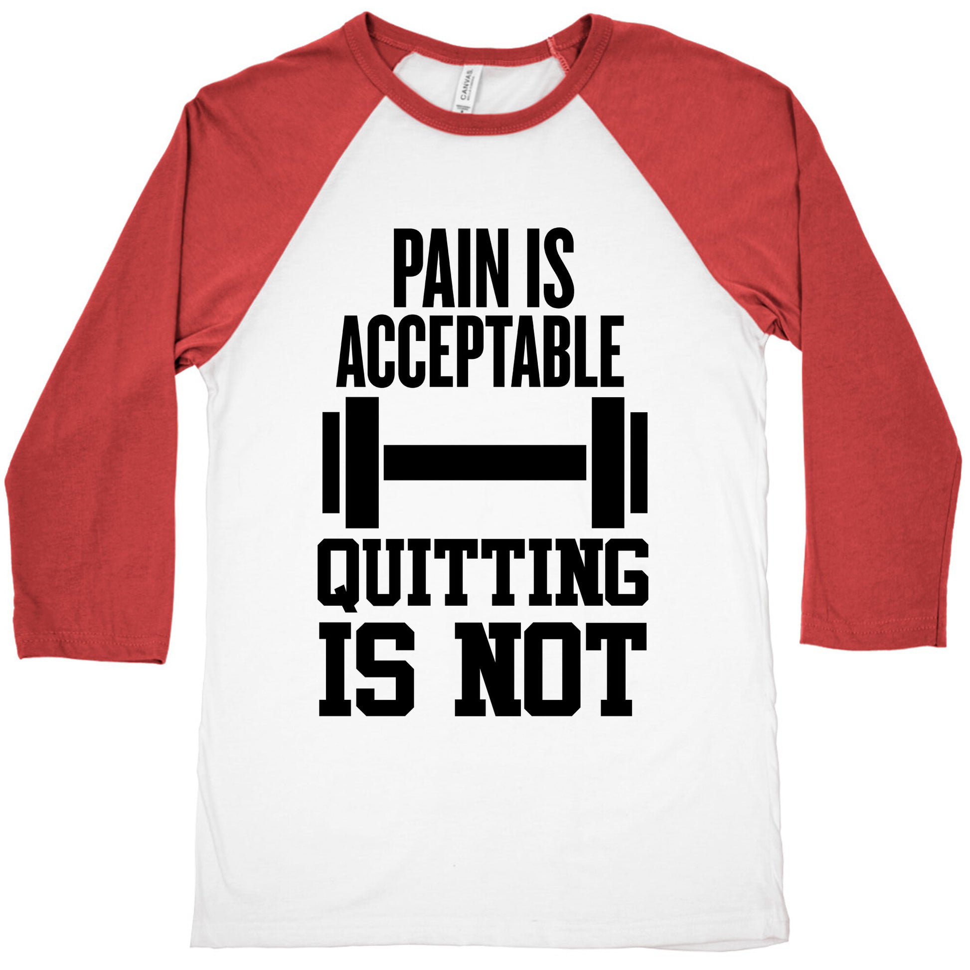 Pain Is Acceptable, Quitting Is Not Baseball Tee