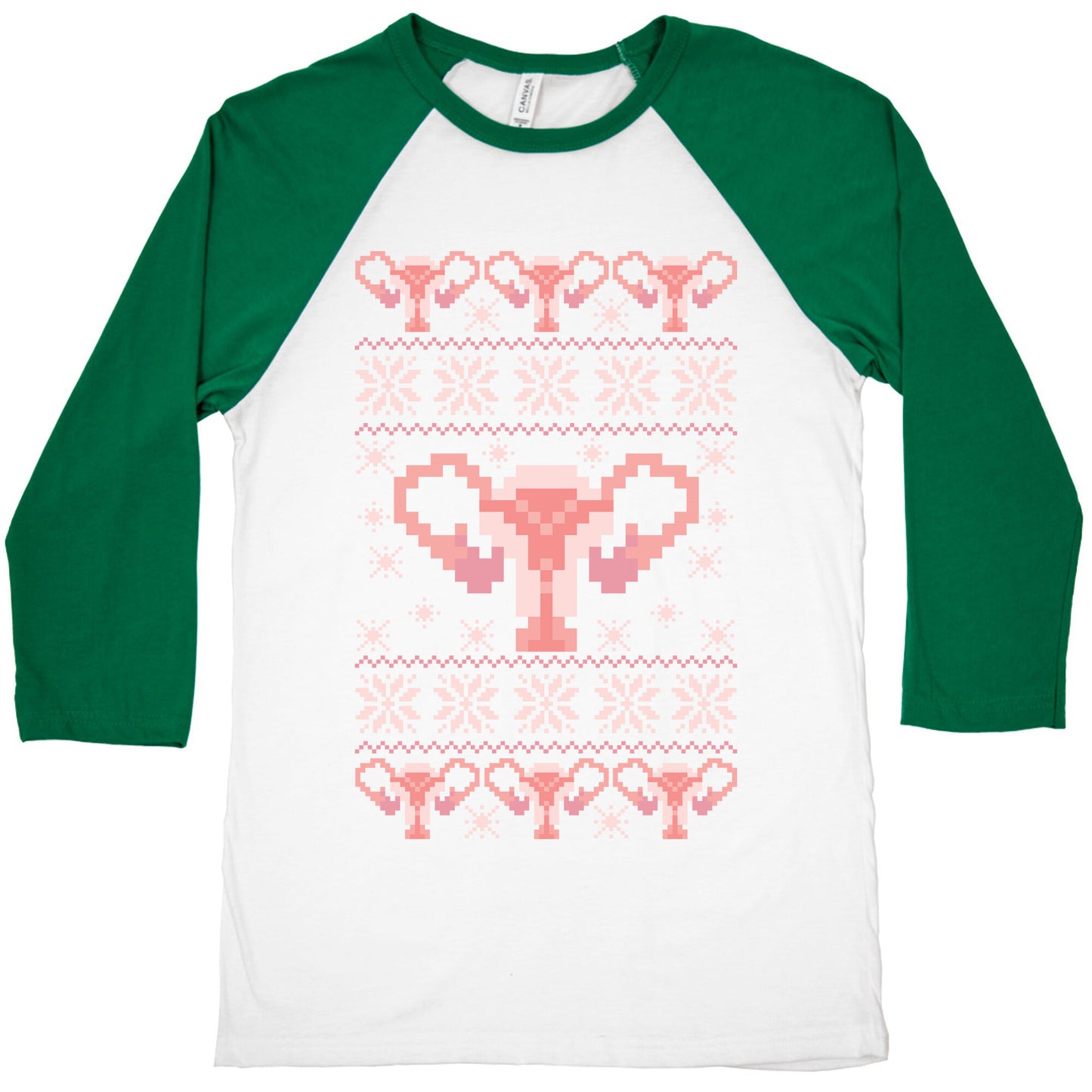 Uterus Sweater Pattern Baseball Tee
