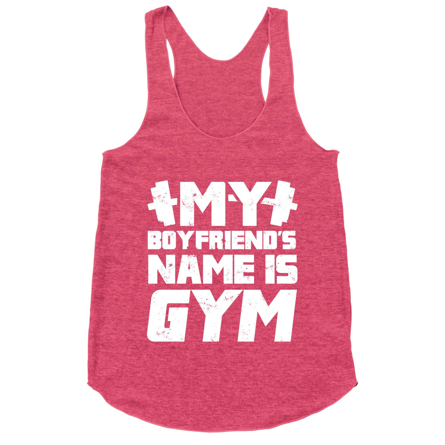 My Boyfriend's Name Is Gym Racerback Tank
