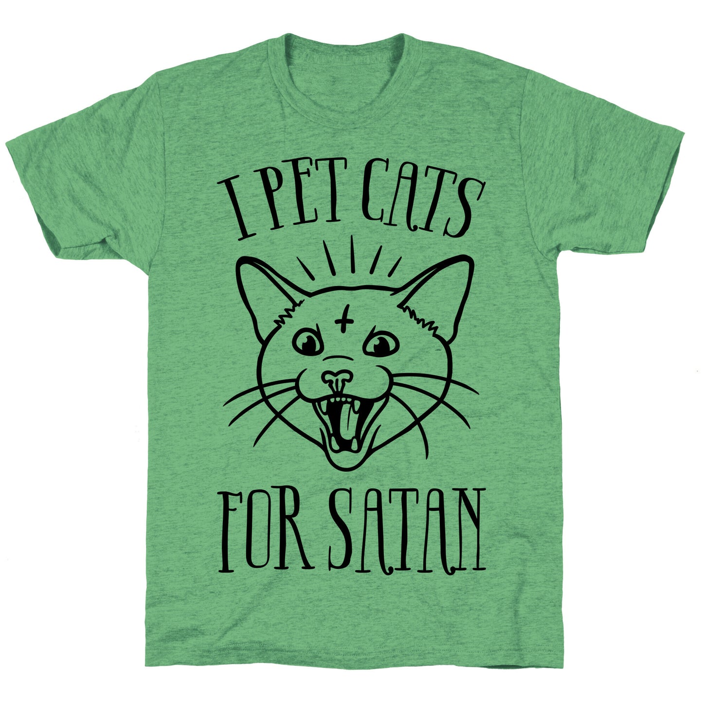 I Pet Cats For Satan Unisex Triblend Tee