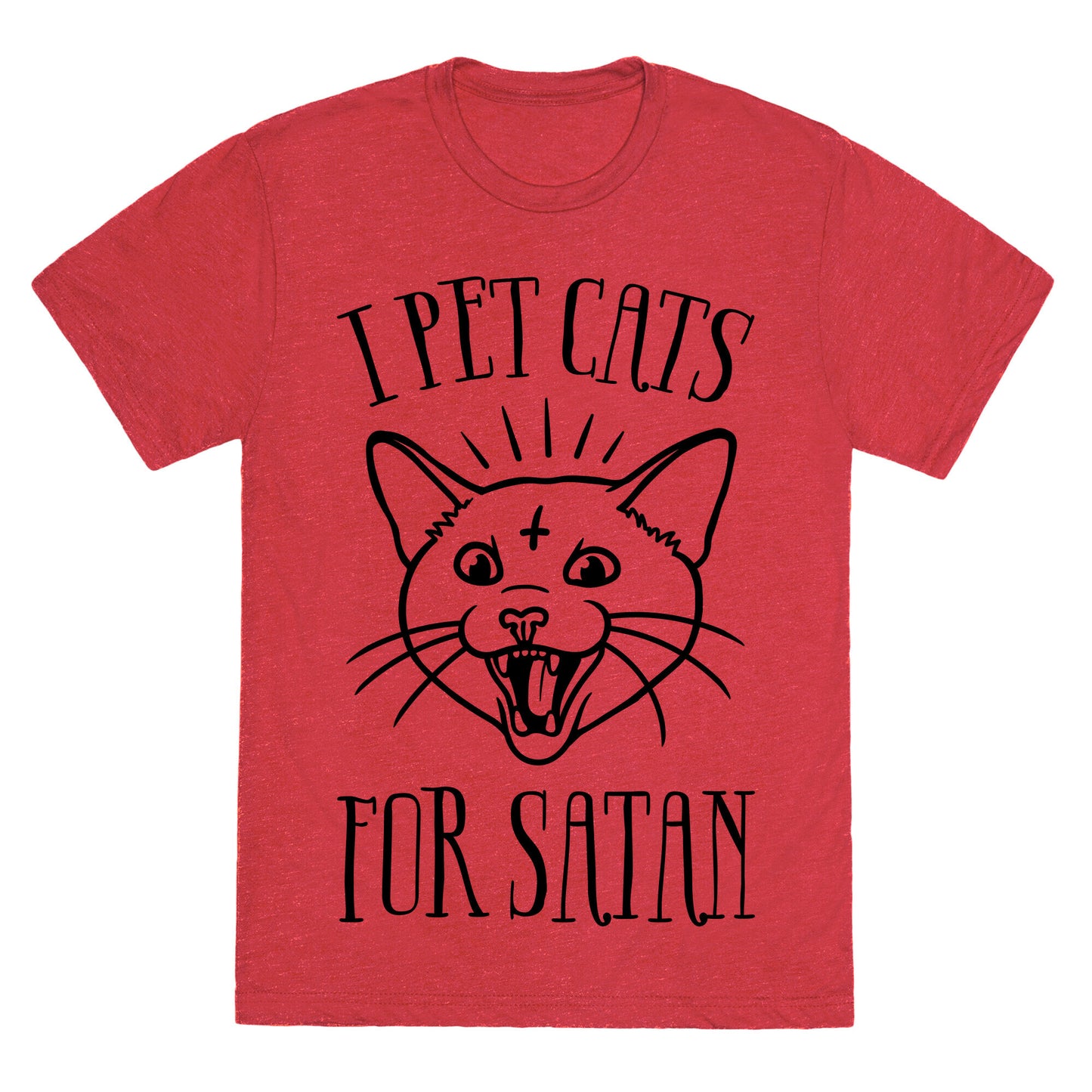 I Pet Cats For Satan Unisex Triblend Tee
