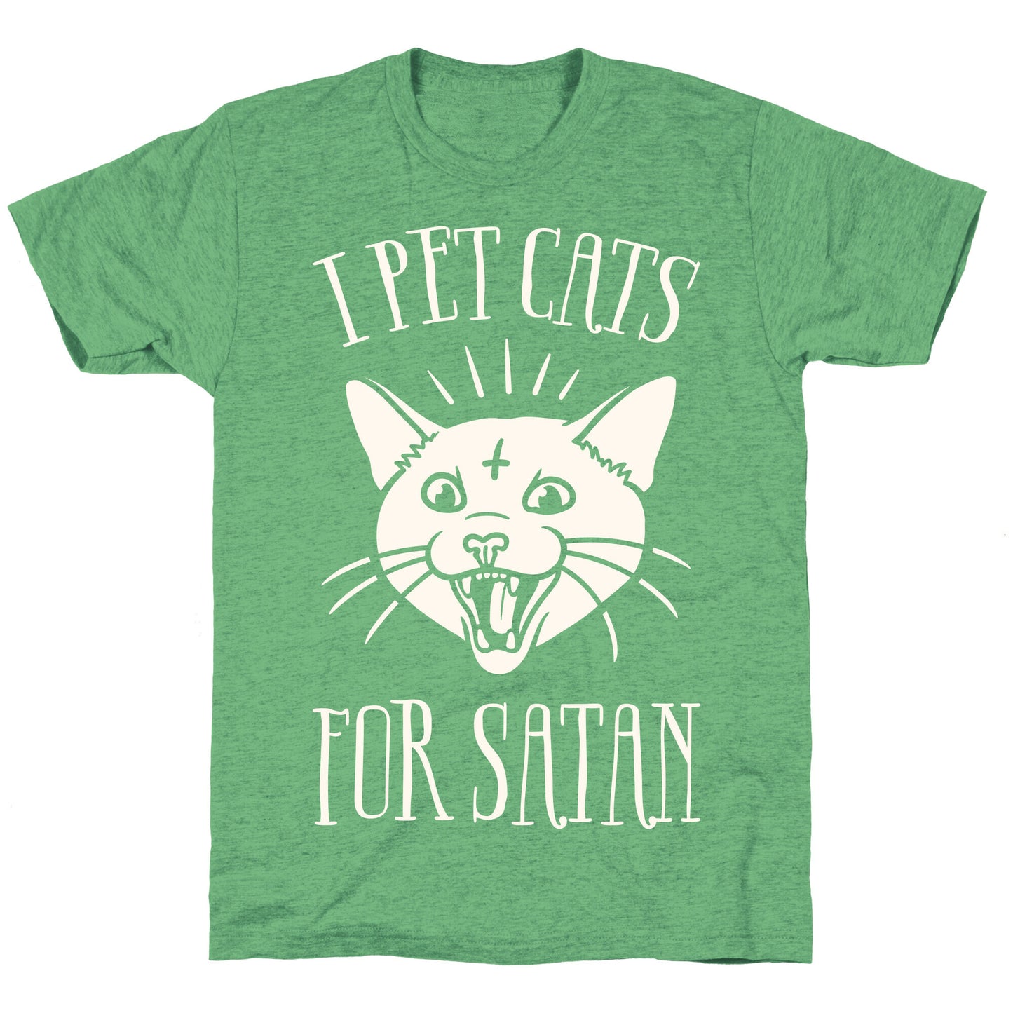 I Pet Cats For Satan Unisex Triblend Tee
