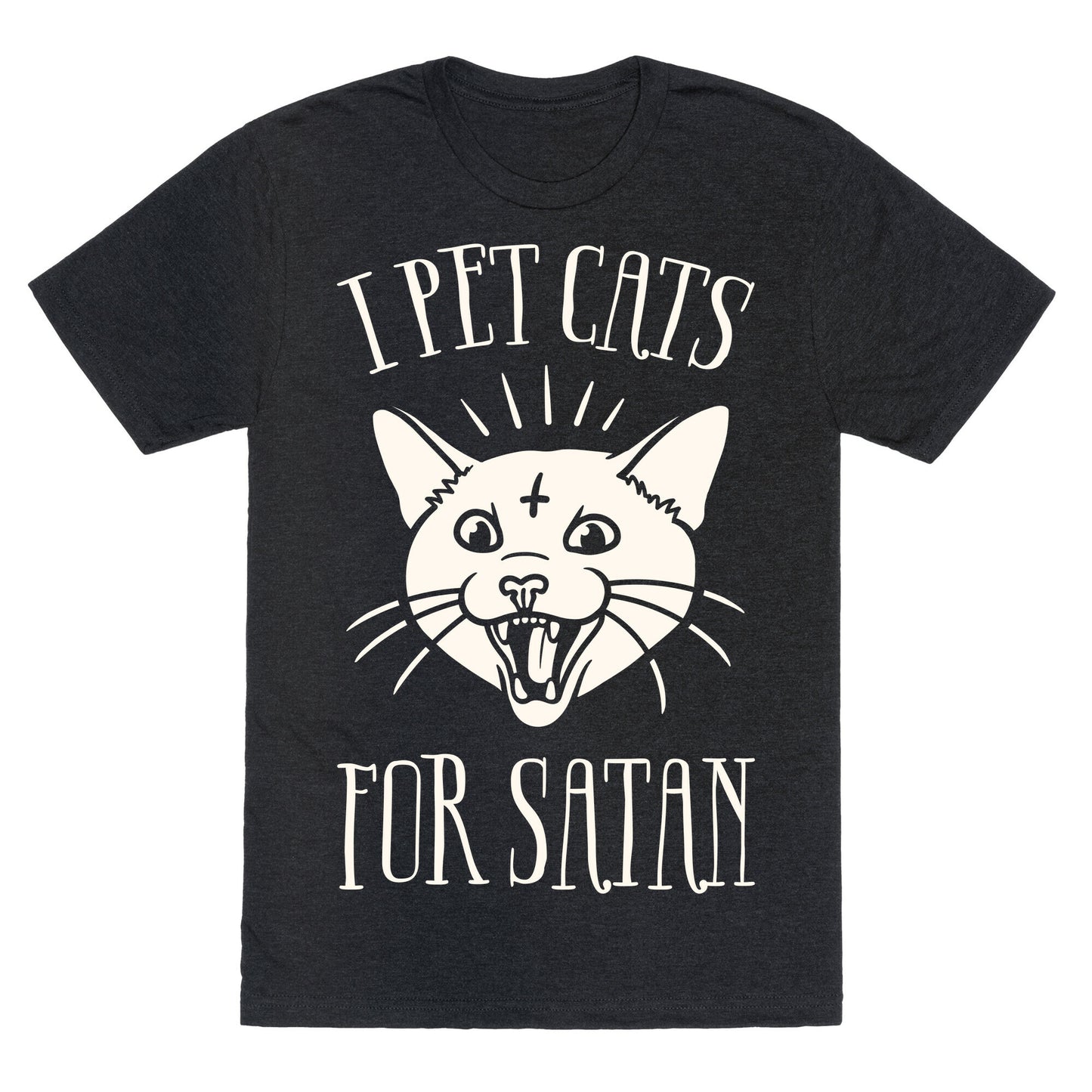 I Pet Cats For Satan Unisex Triblend Tee