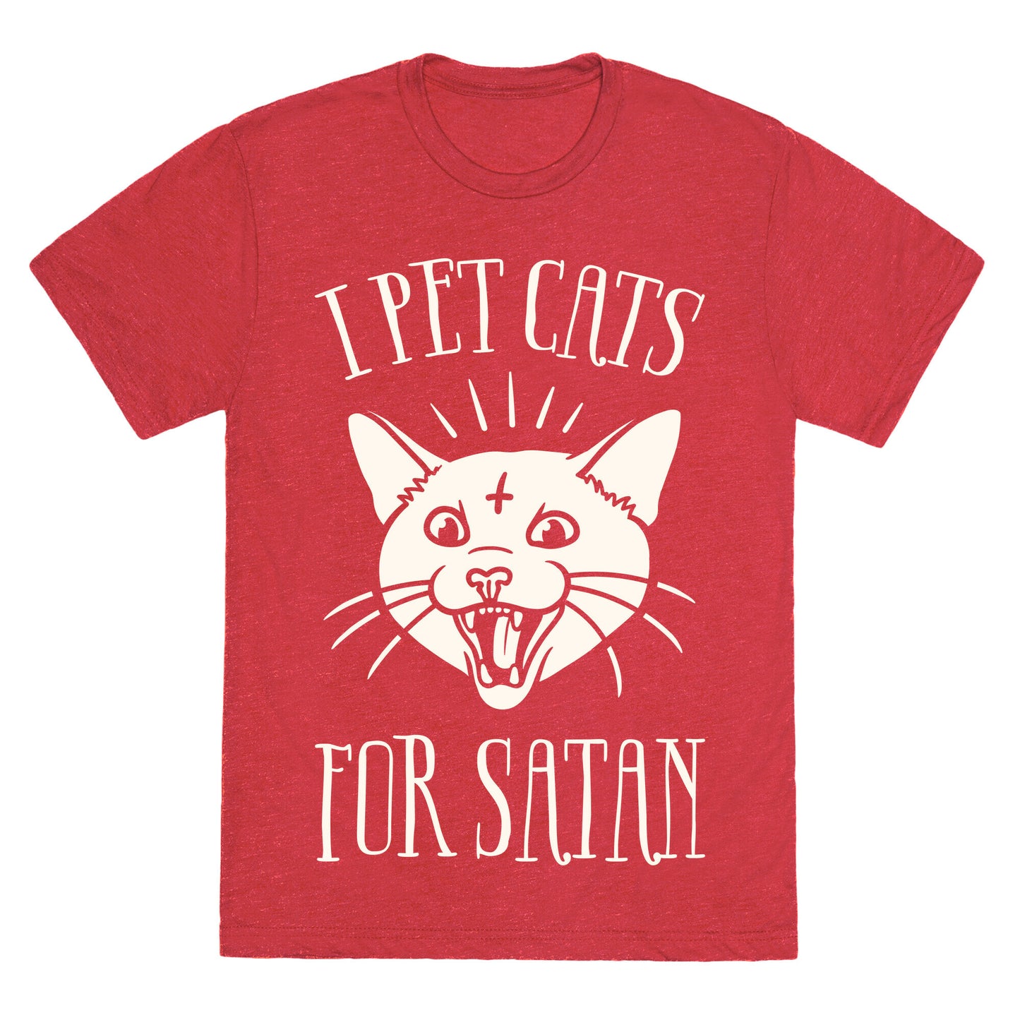 I Pet Cats For Satan Unisex Triblend Tee