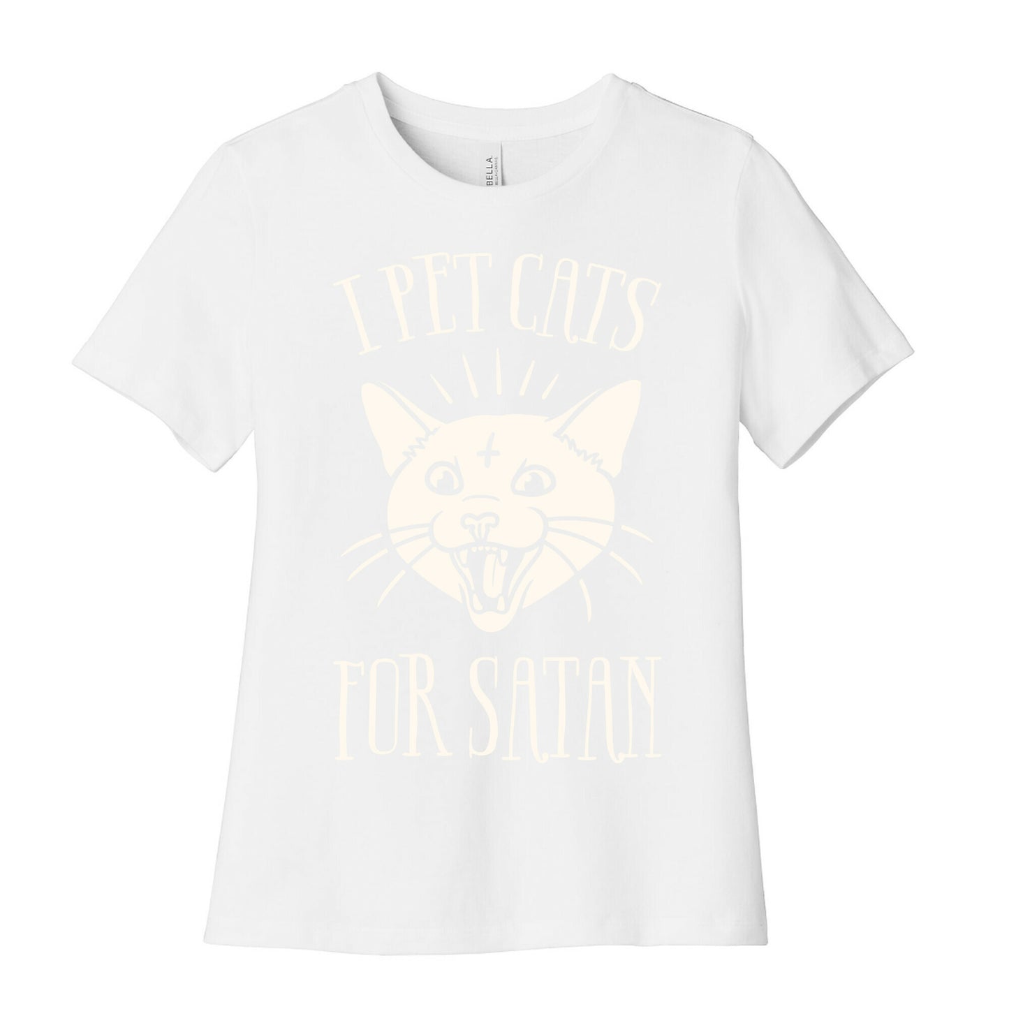 I Pet Cats For Satan Women's Cotton Tee
