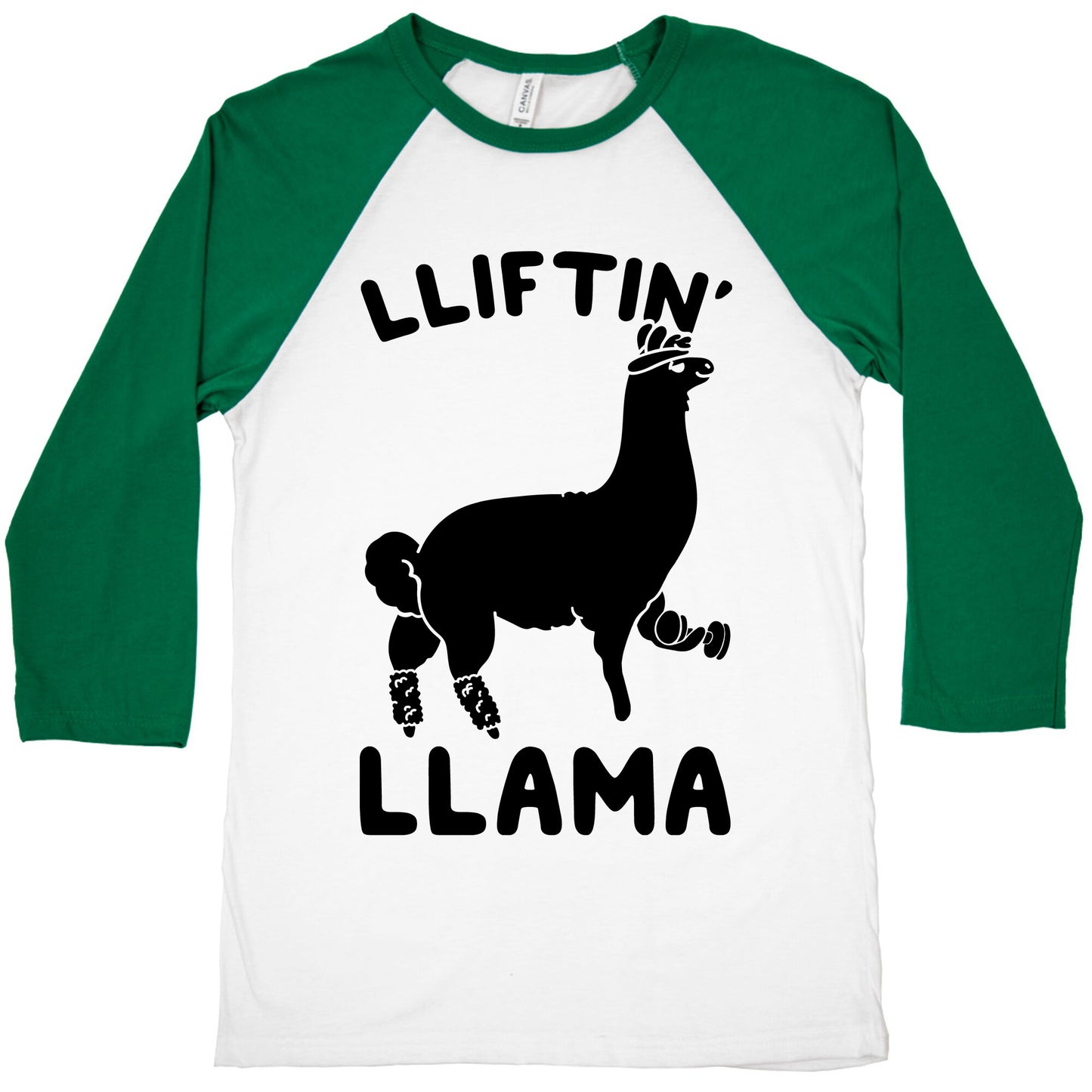 Lifting Llama Baseball Tee