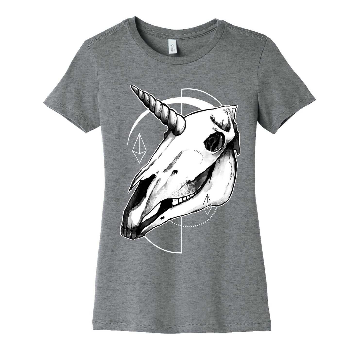 Geometric Occult Unicorn Skull Women's Cotton Tee