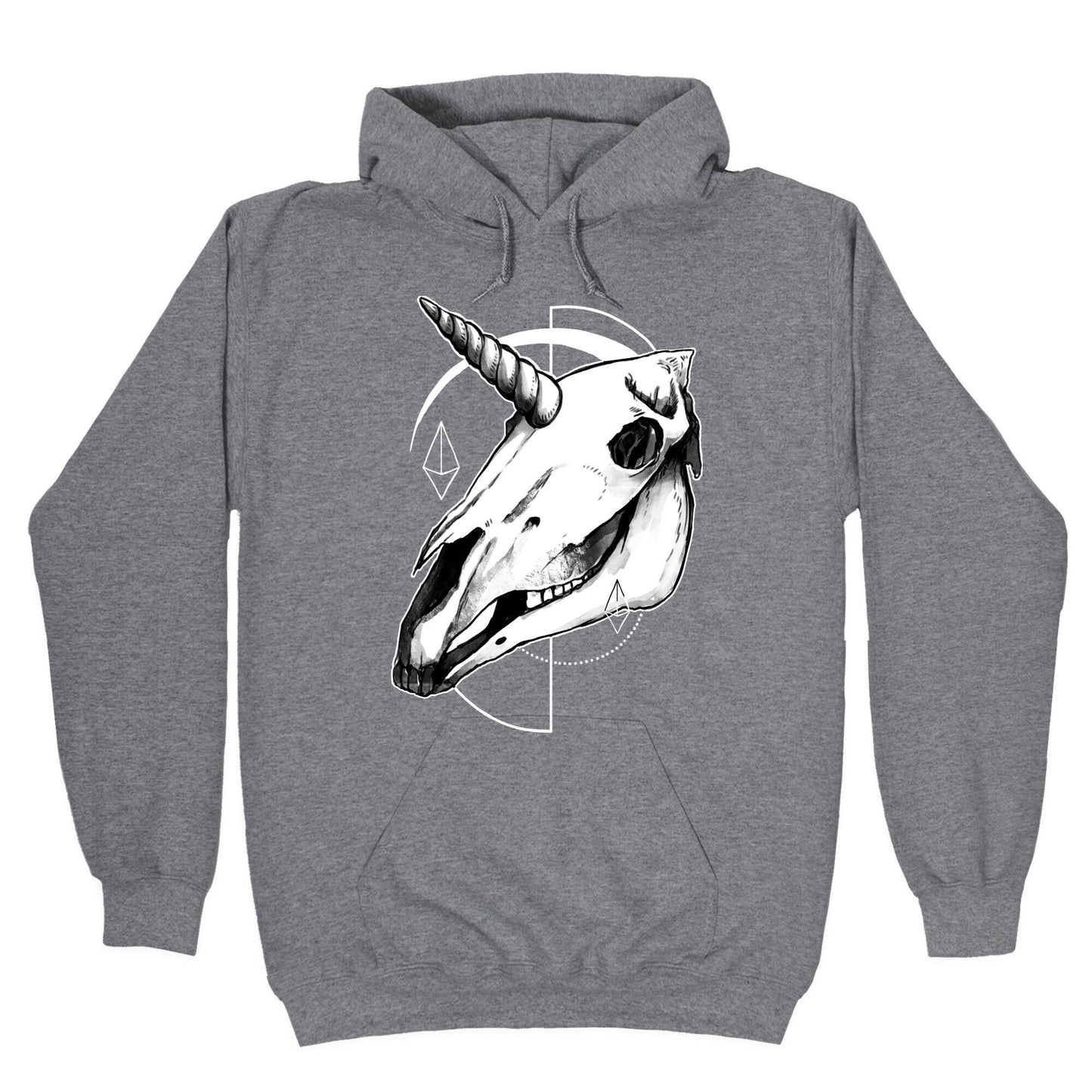 Geometric Occult Unicorn Skull Hoodie