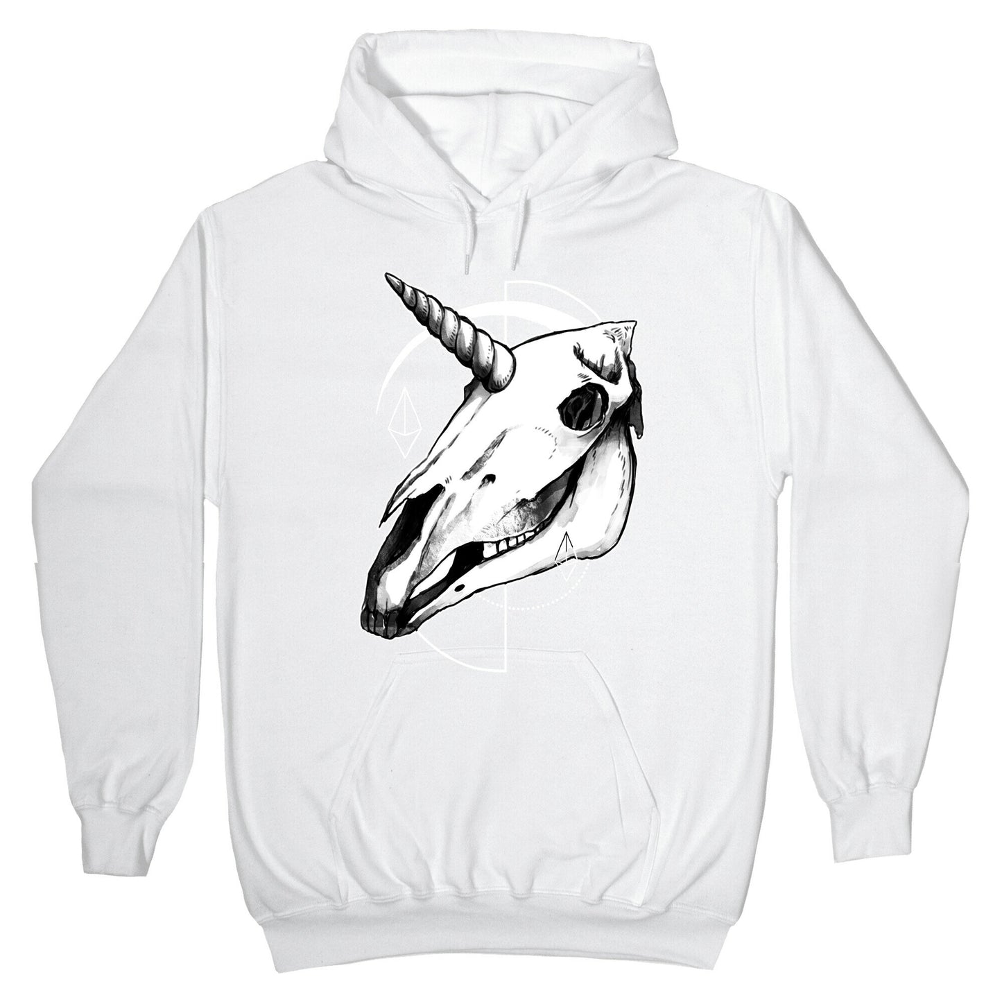 Geometric Occult Unicorn Skull Hoodie