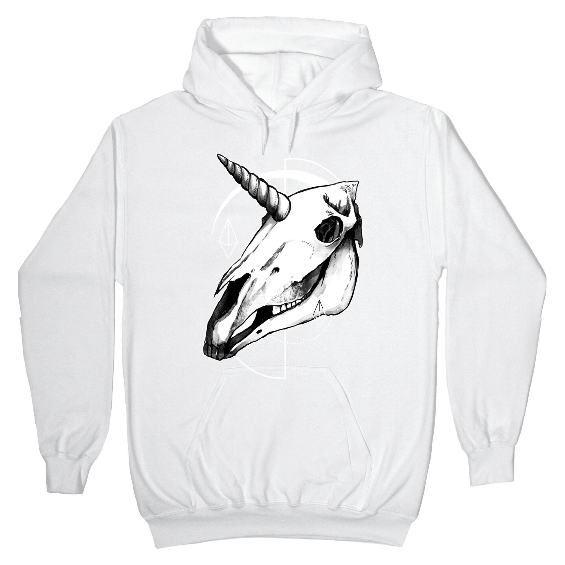 Geometric Occult Unicorn Skull Hoodie