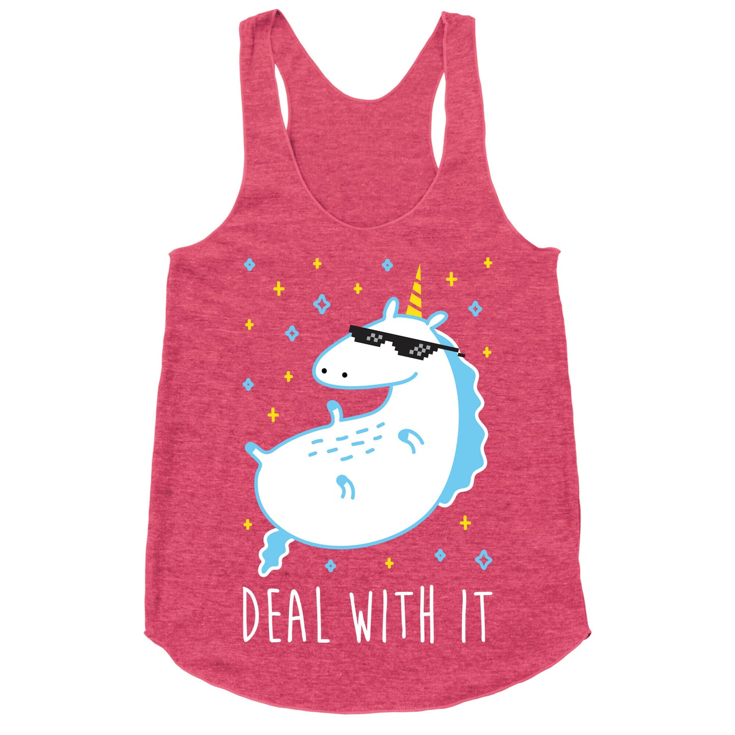 Deal With It Unicorn Racerback Tank