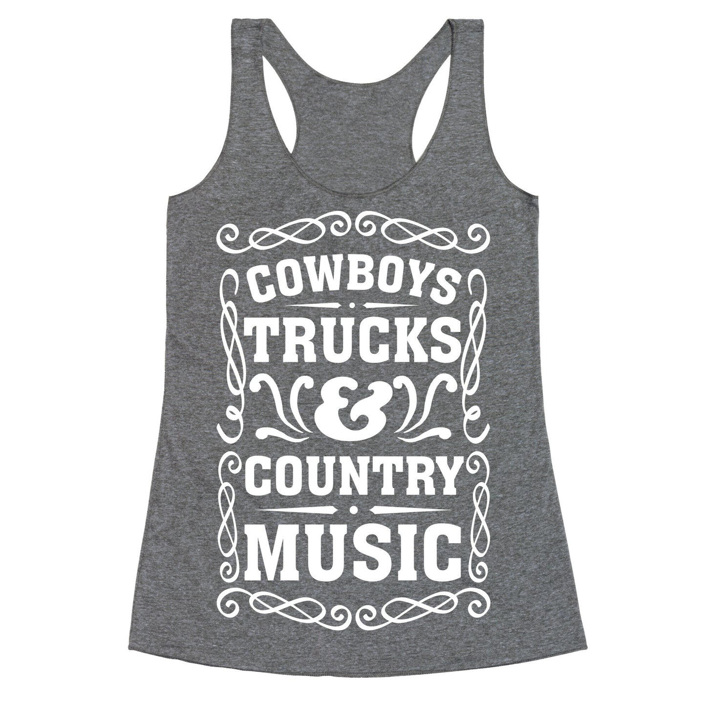 Cowboys Trucks & Country Music Racerback Tank