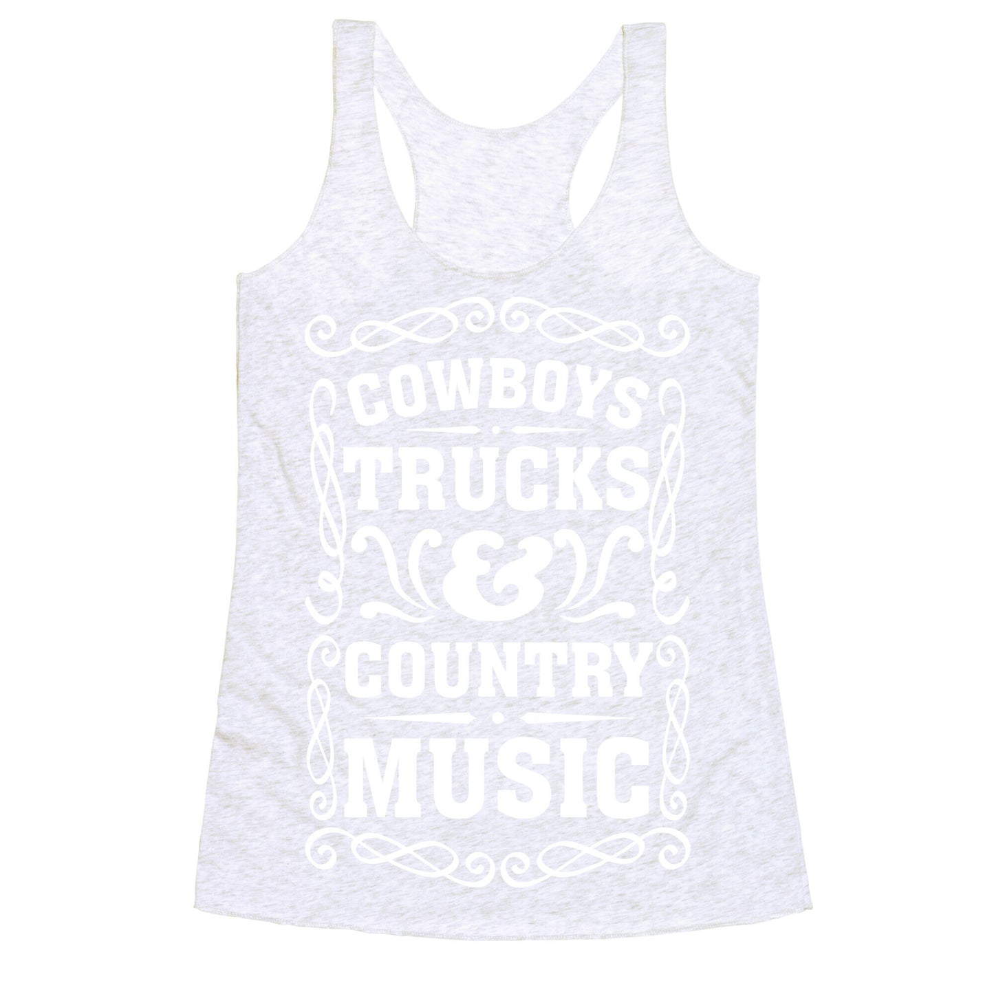 Cowboys Trucks & Country Music Racerback Tank