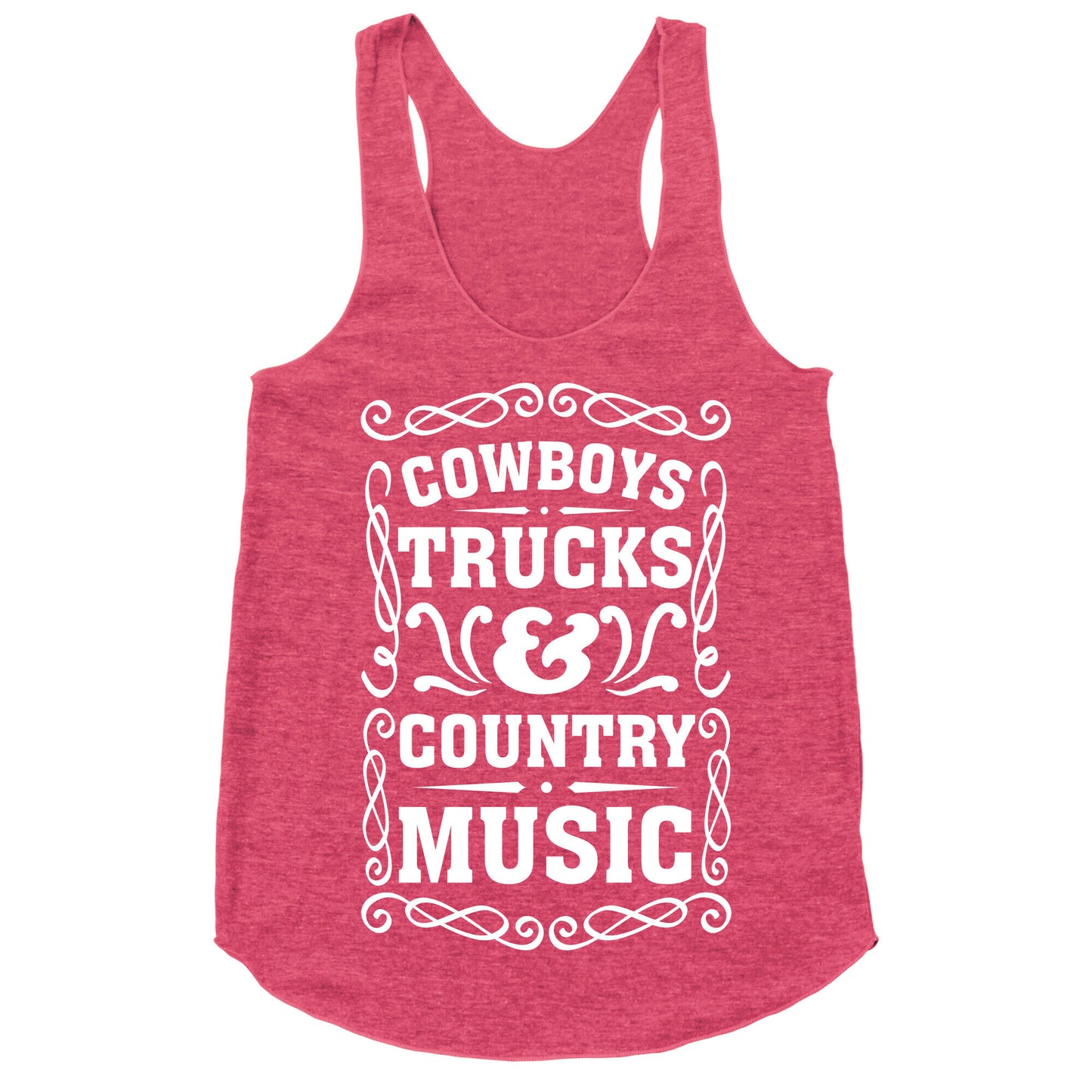Cowboys Trucks & Country Music Racerback Tank