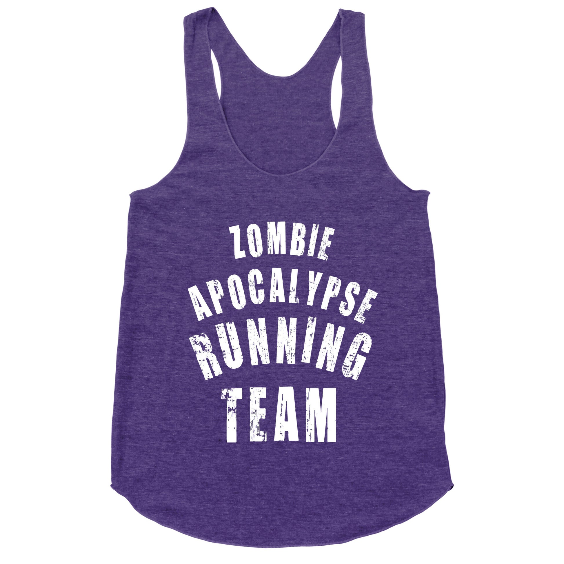 Zombie Apocalypse Running Team (White Ink) Racerback Tank