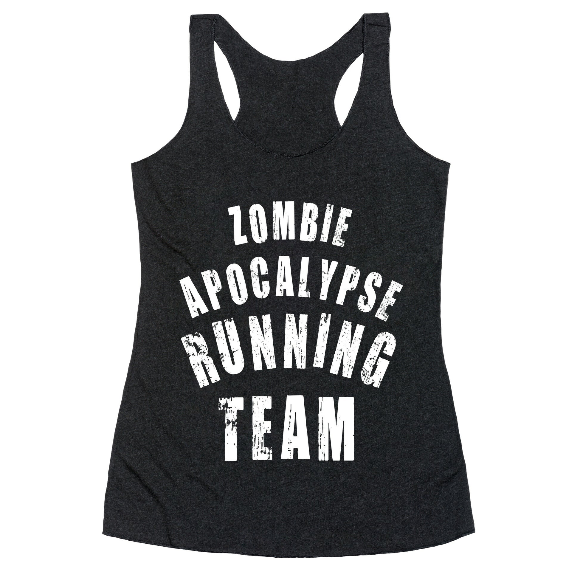 Zombie Apocalypse Running Team (White Ink) Racerback Tank