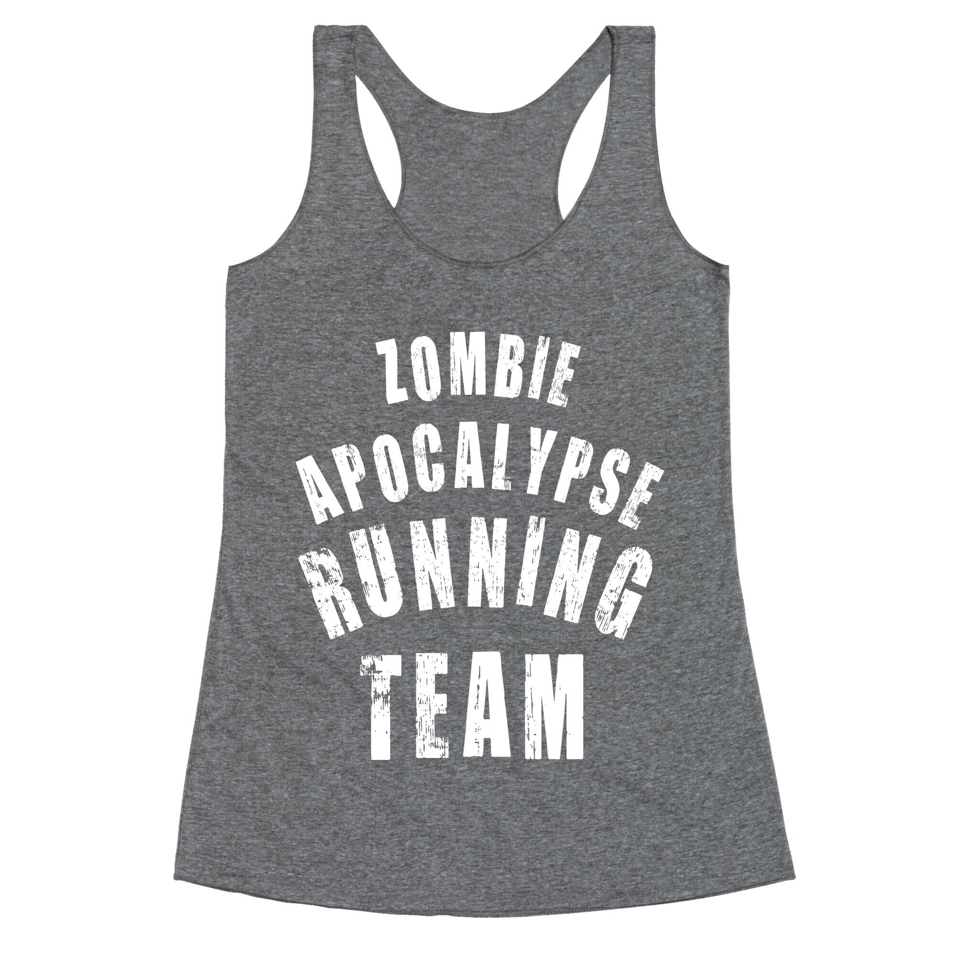 Zombie Apocalypse Running Team (White Ink) Racerback Tank