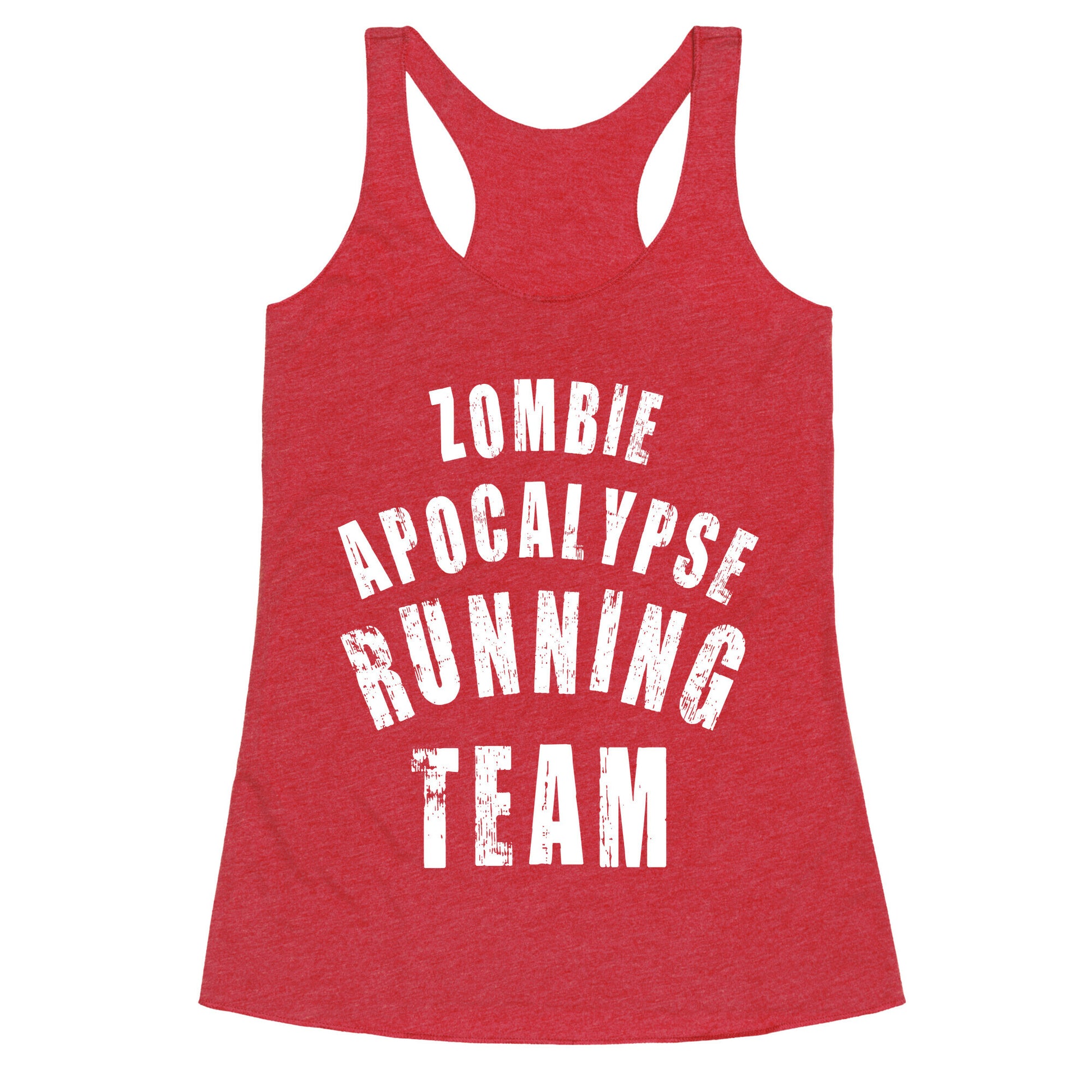 Zombie Apocalypse Running Team (White Ink) Racerback Tank