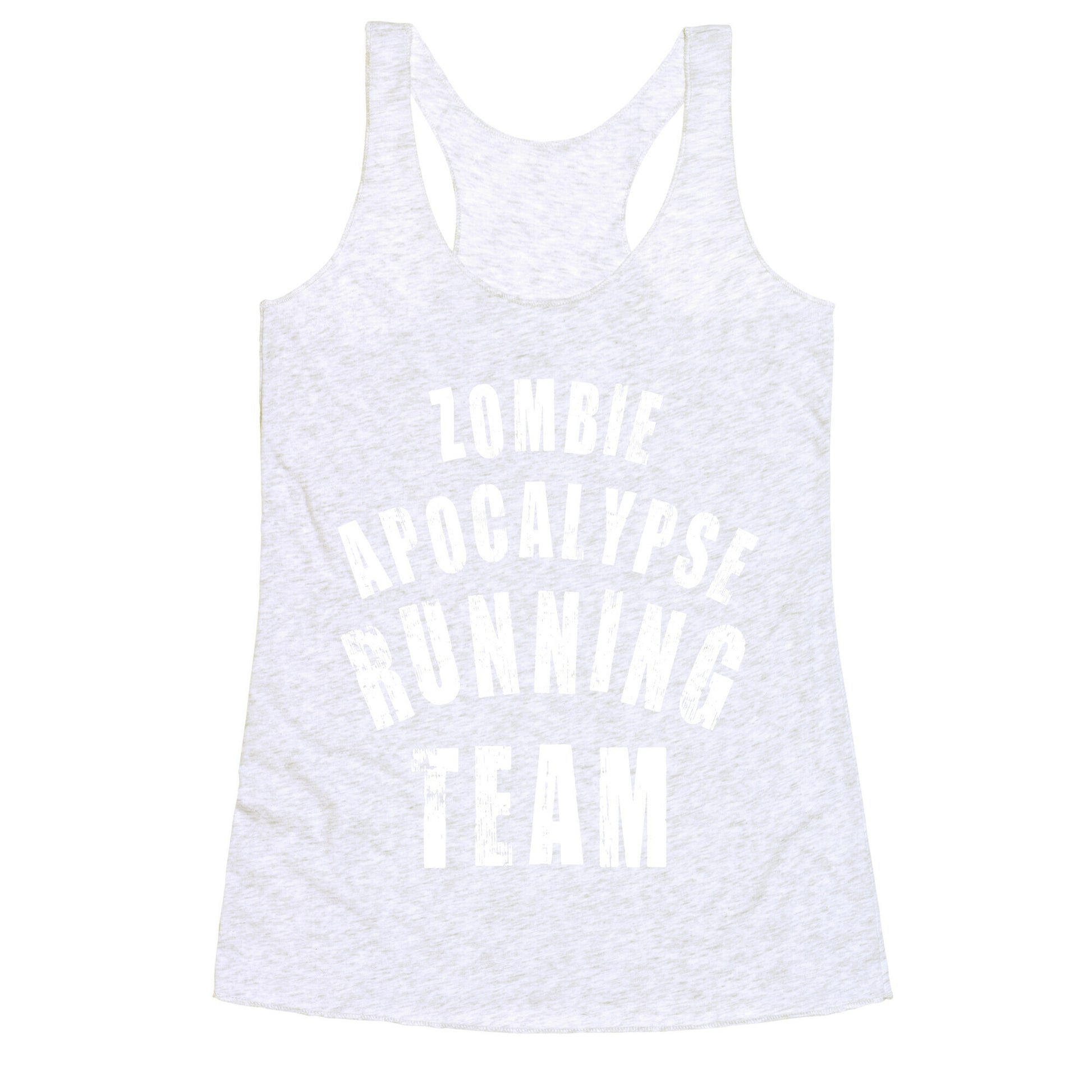 Zombie Apocalypse Running Team (White Ink) Racerback Tank
