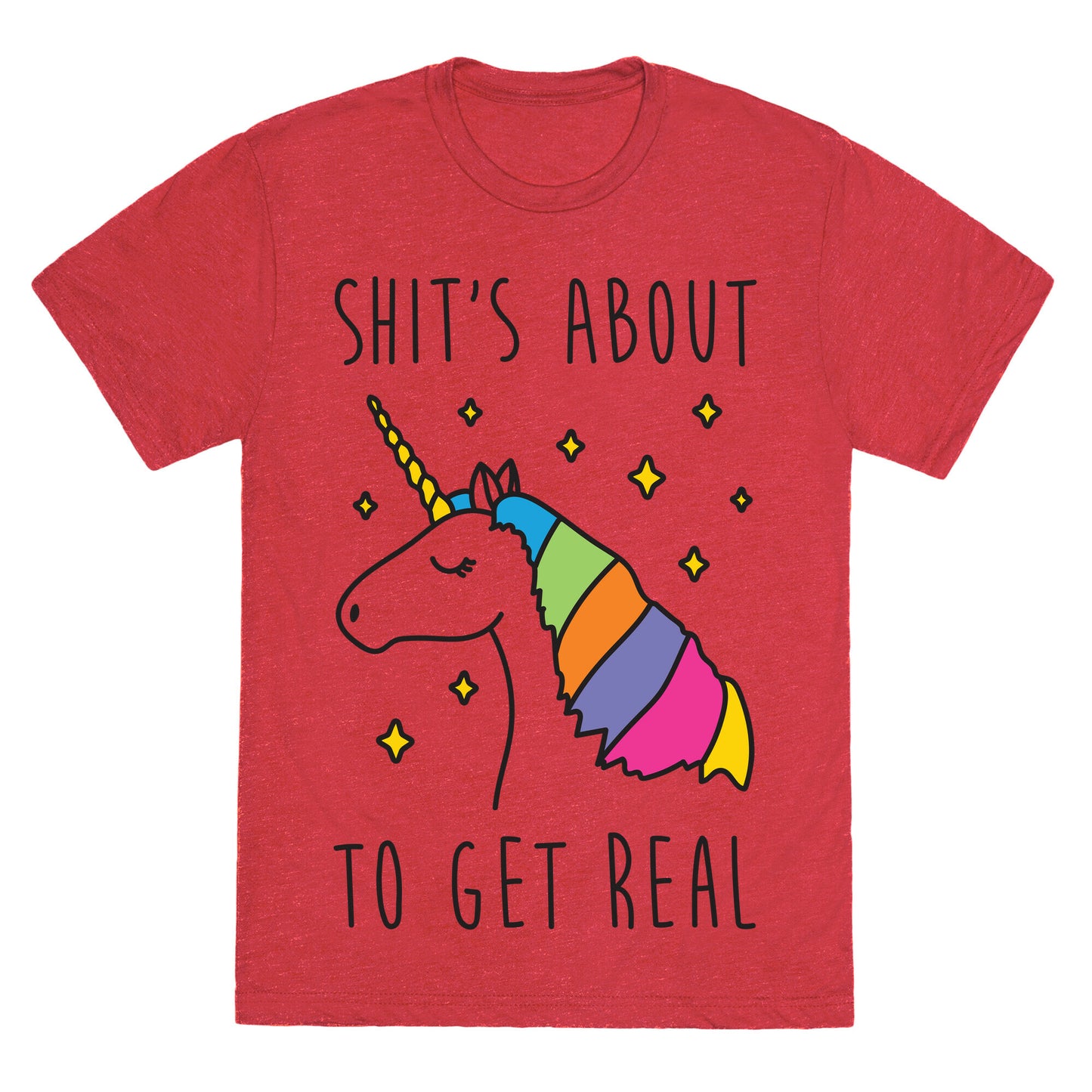 Shit's About To Get Real - Unicorn Unisex Triblend Tee