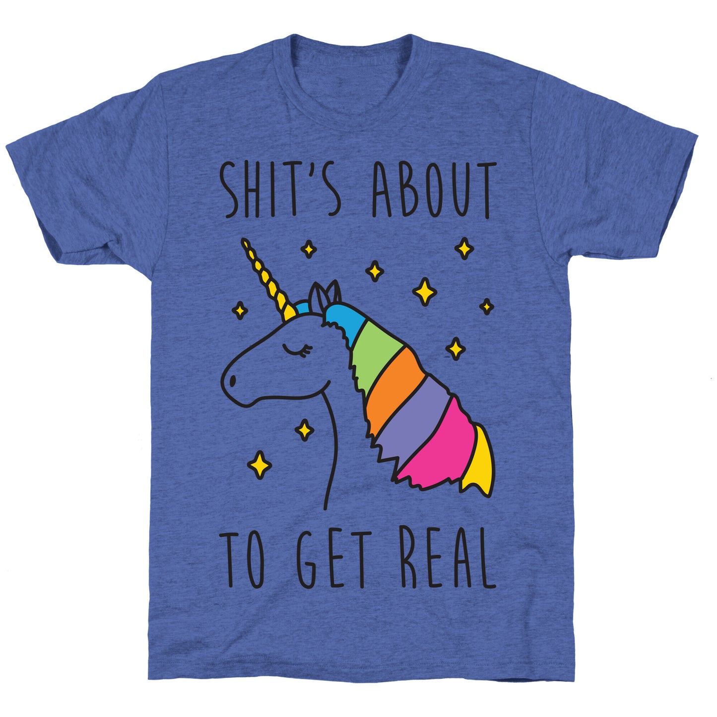 Shit's About To Get Real - Unicorn Unisex Triblend Tee