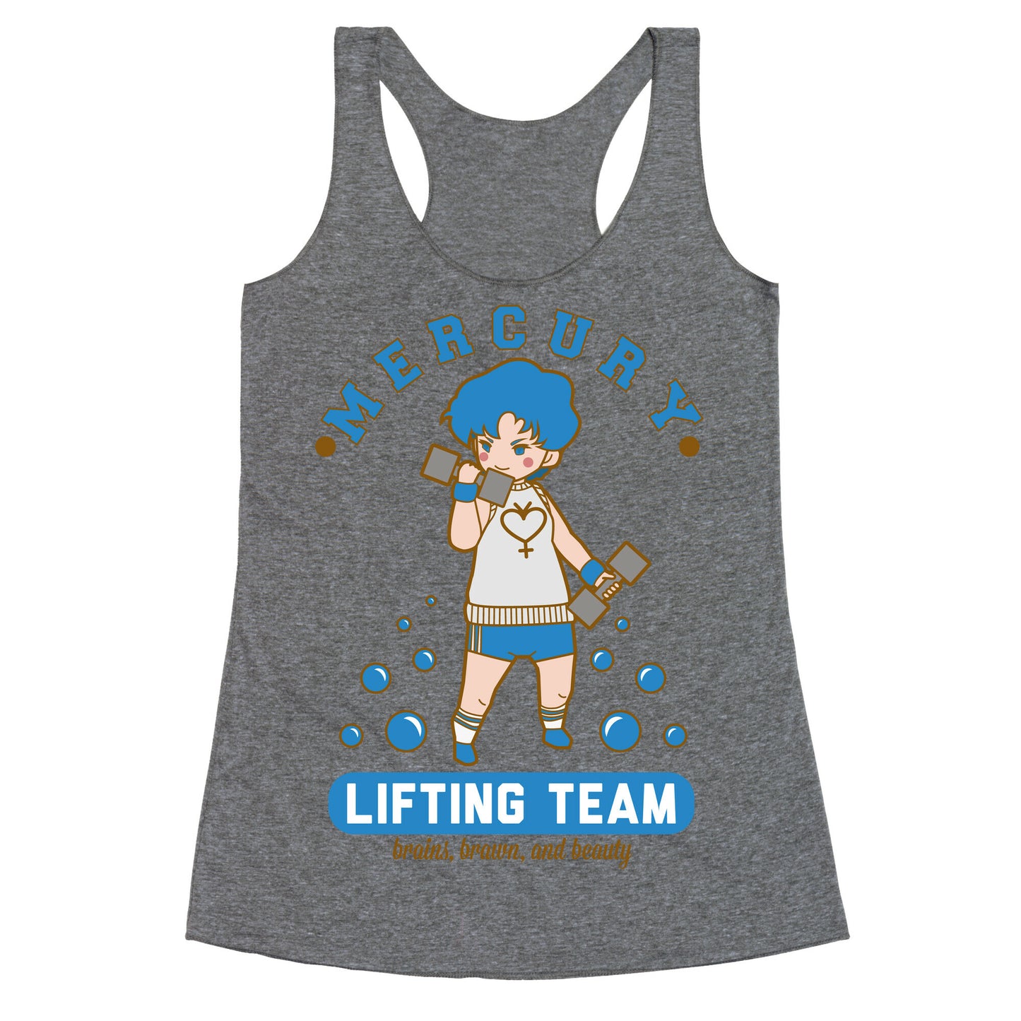 Mercury Lifting Team Parody White Racerback Tank