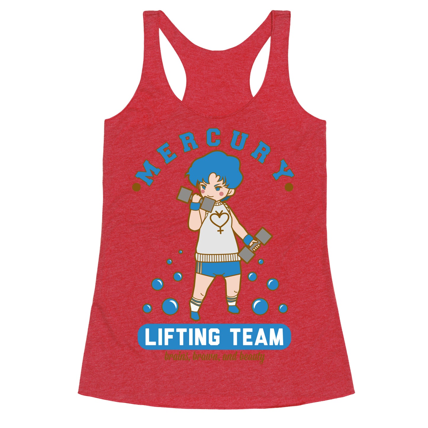 Mercury Lifting Team Parody White Racerback Tank