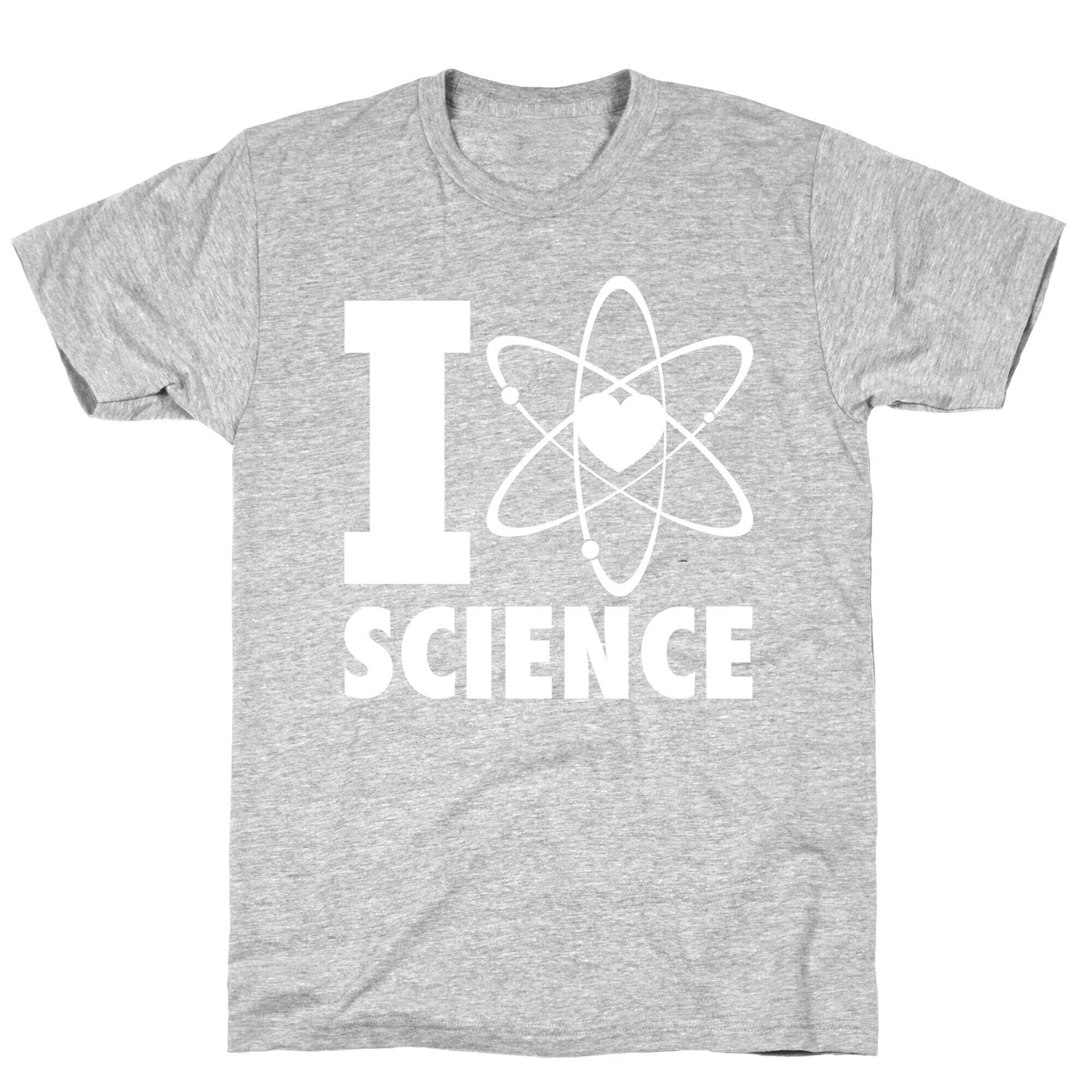 I Love Science (Atom Heart) (White Ink) T-Shirt