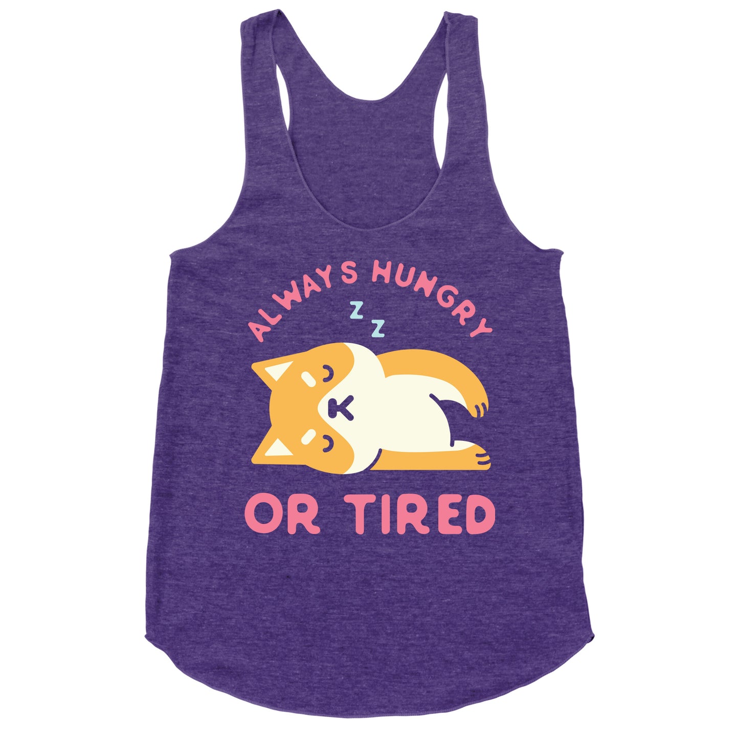 Always Hungry or Tired Shiba Inu Racerback Tank